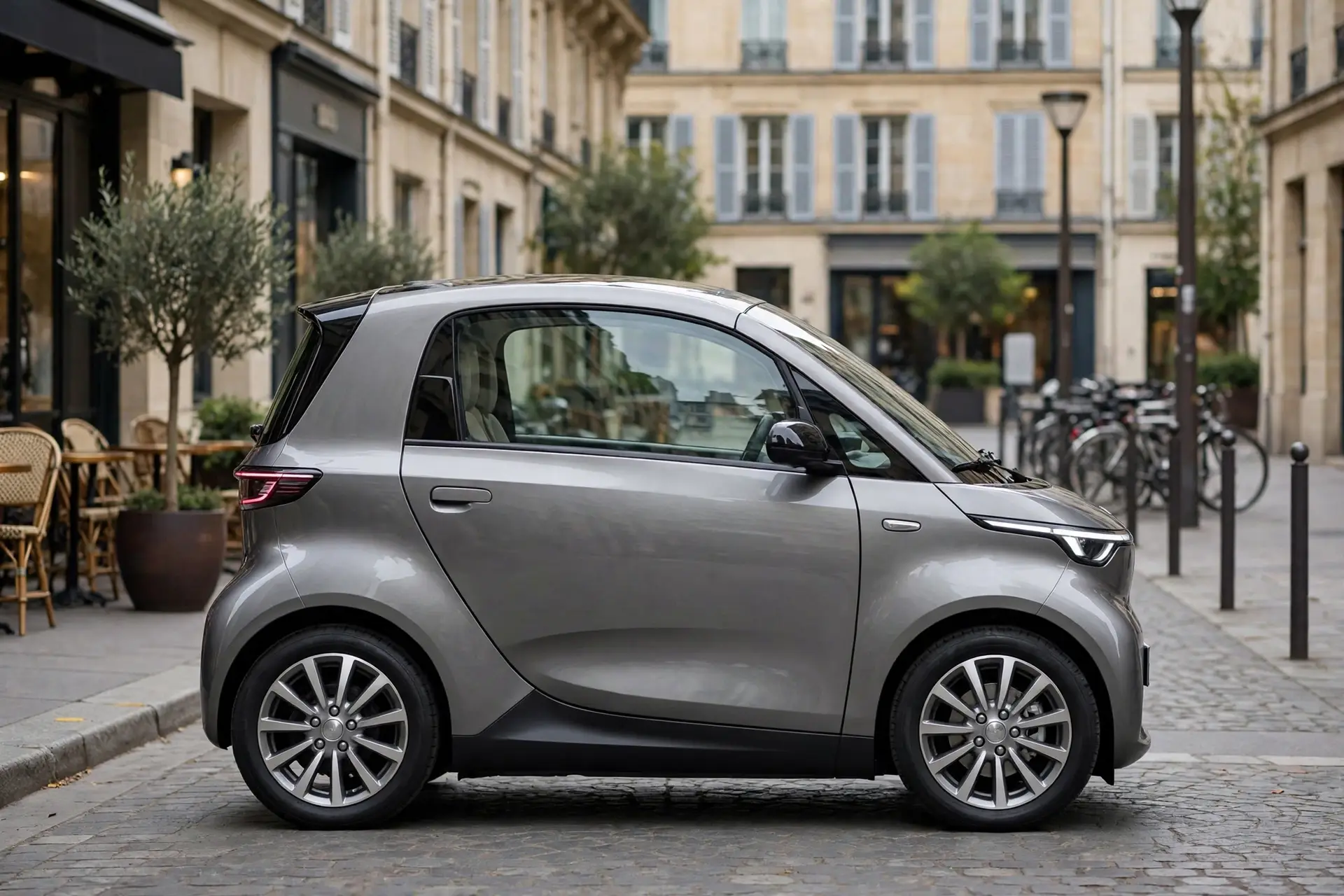Ligier Myli MAX Confort 2026, vista lateral en ciudad
