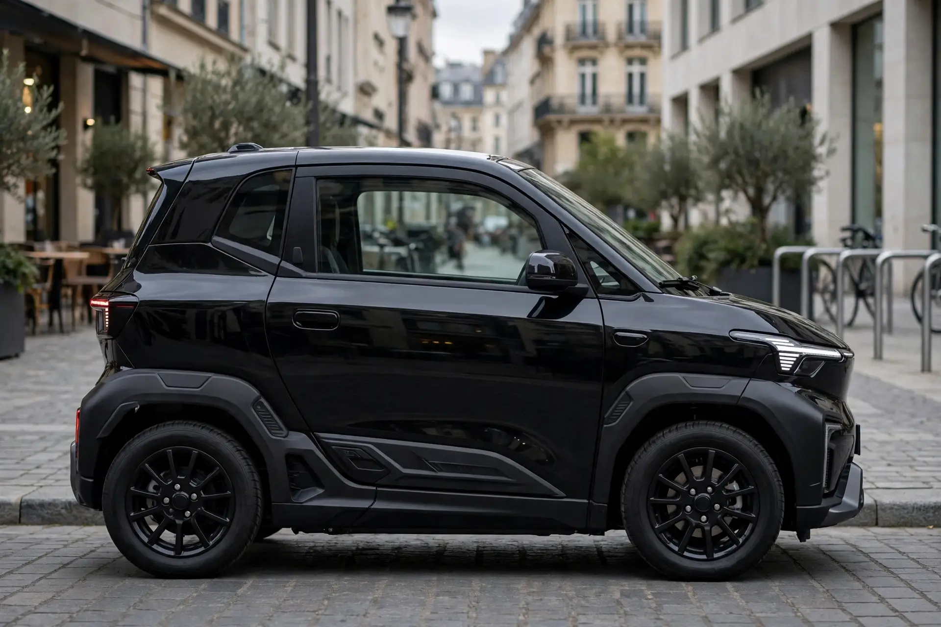 Ligier Myli MAX Confort L7e 2026, vista lateral en ciudad
