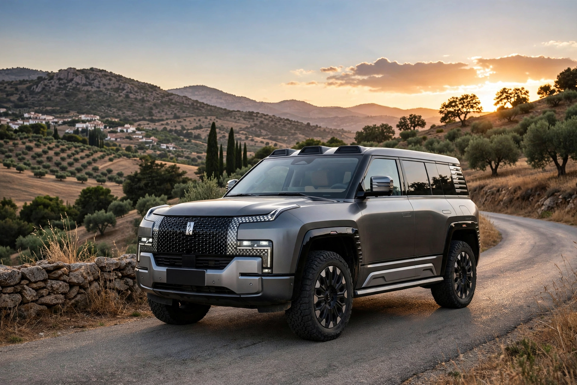 Yangwang U8, el SUV eléctrico chino de lujo, en tres cuartos delantero, imagen editorial