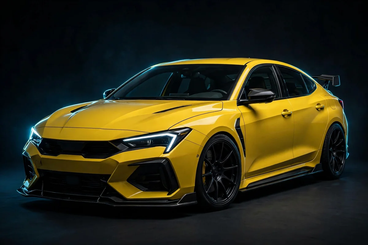 Lynk & Co 03+ berlina deportiva, vista tres cuartos delantera