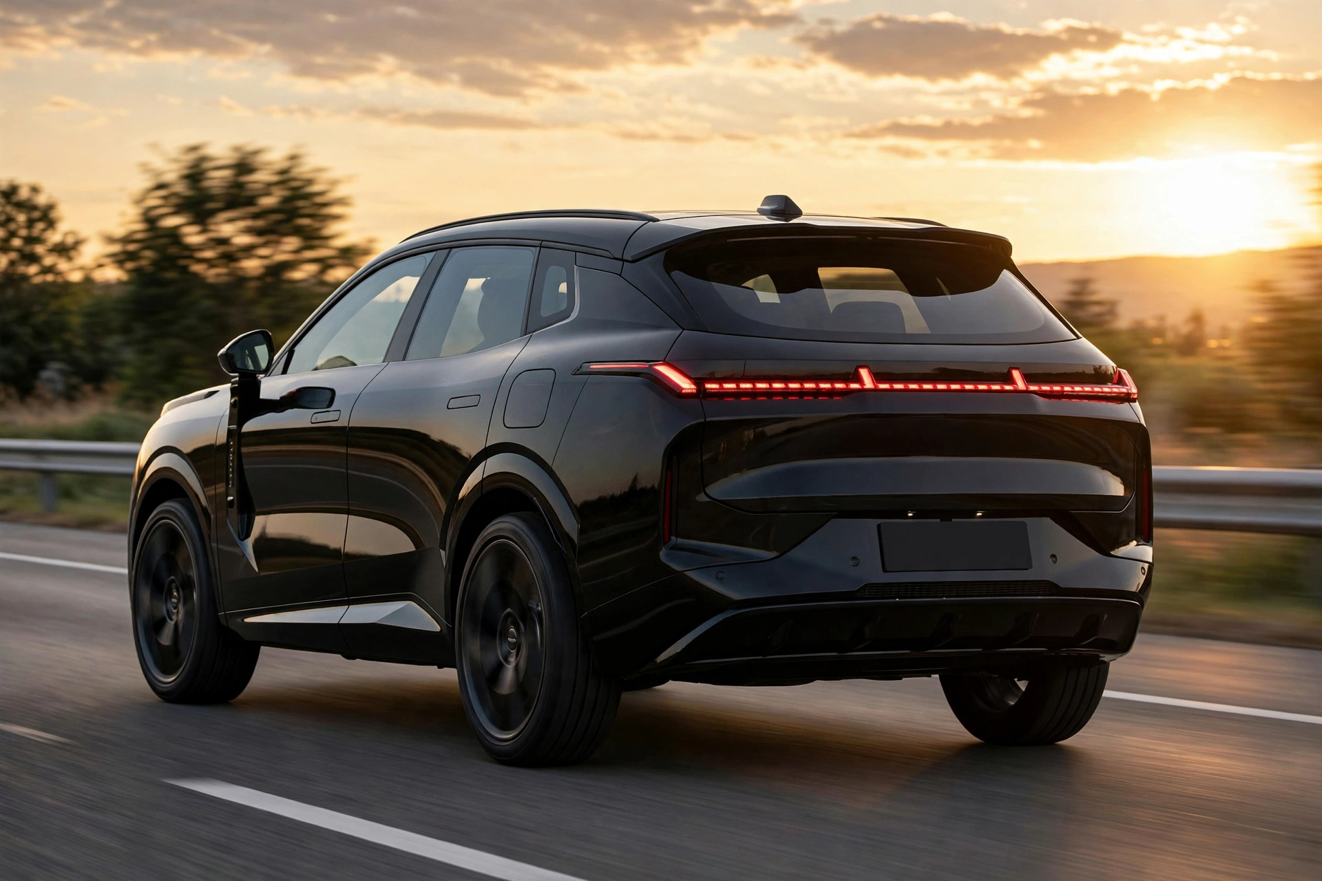 Lynk & Co 08 PHEV, vista trasera tres cuartos