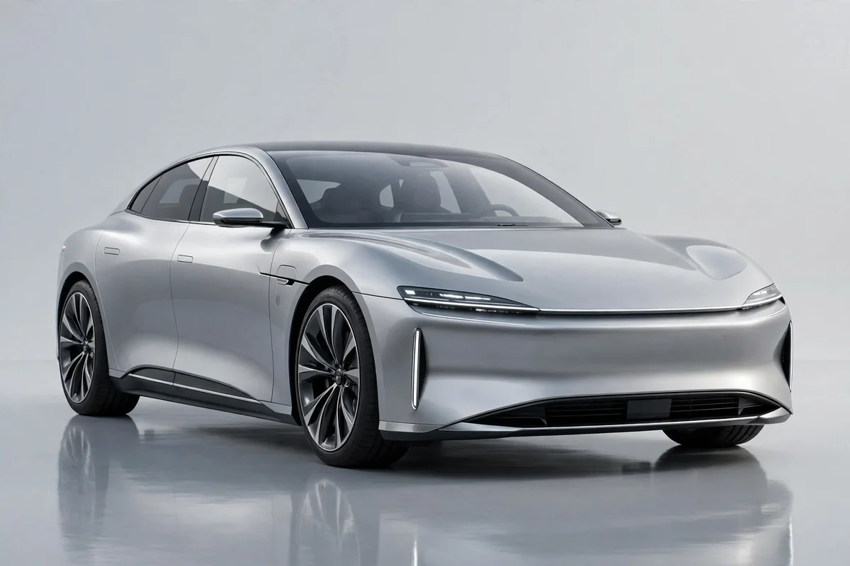 Lynk & Co Z10, berlina eléctrica, vista tres cuartos delantera