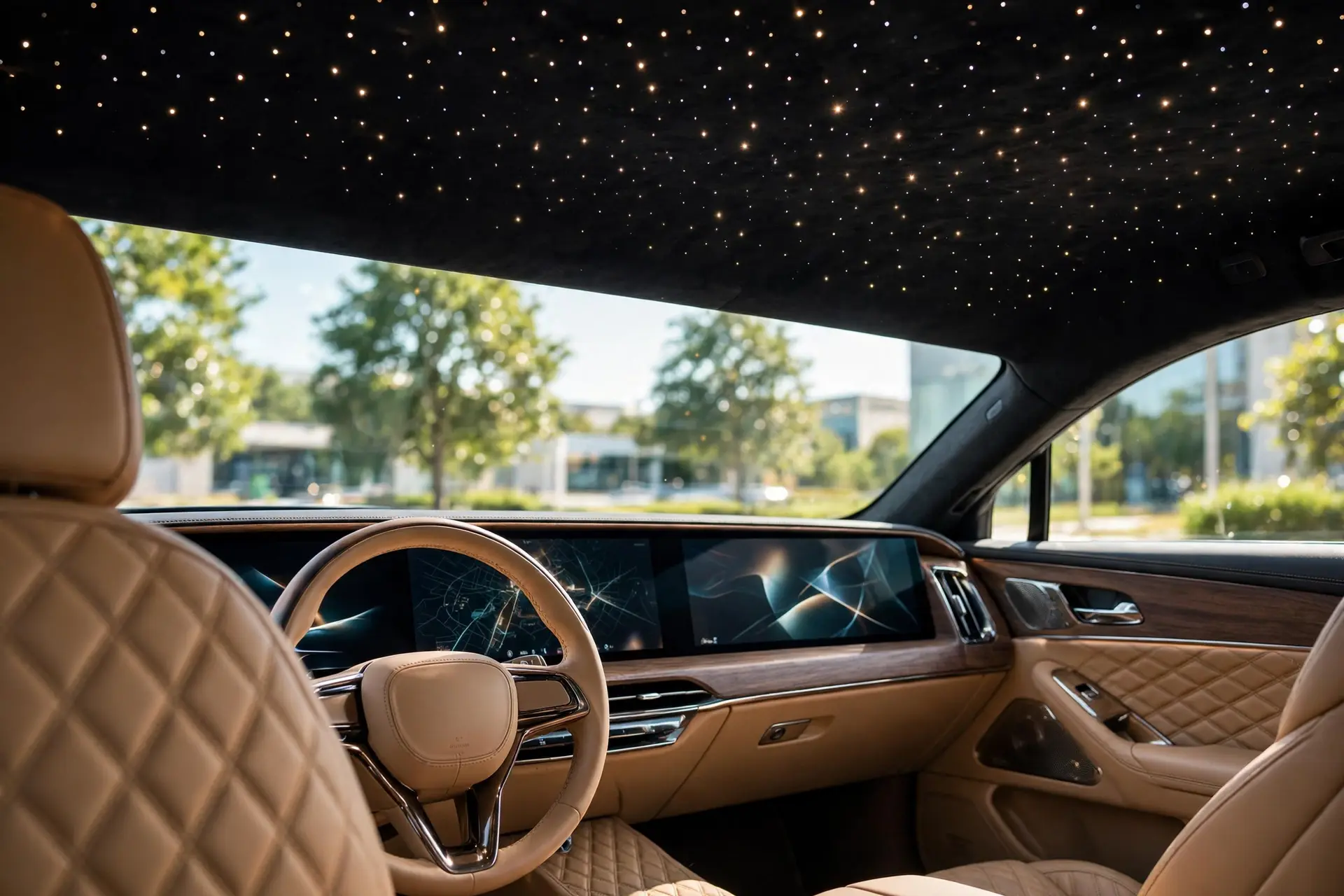 Interior del Maextro S800 con triple pantalla