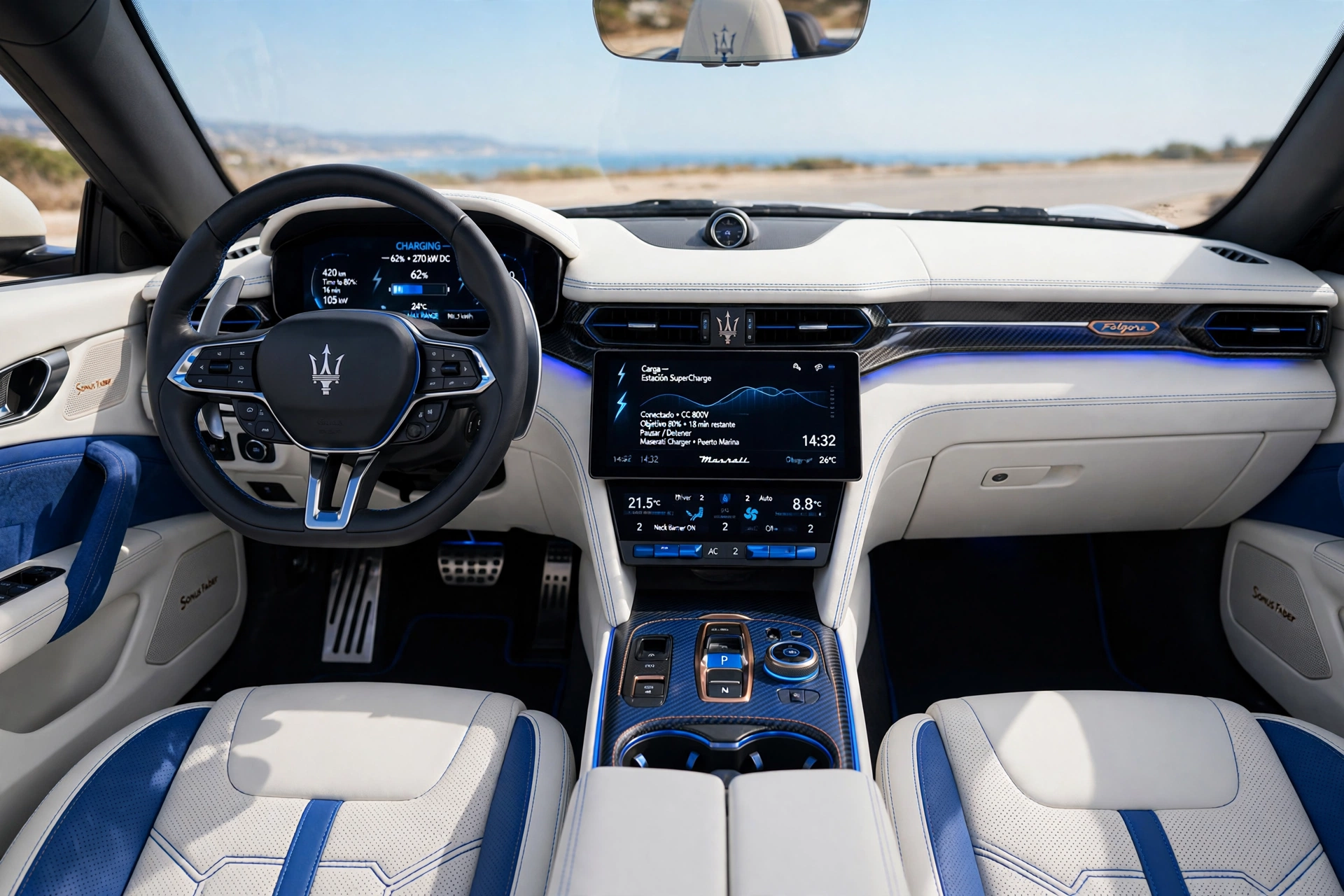Interior oficial del Maserati GranCabrio Folgore