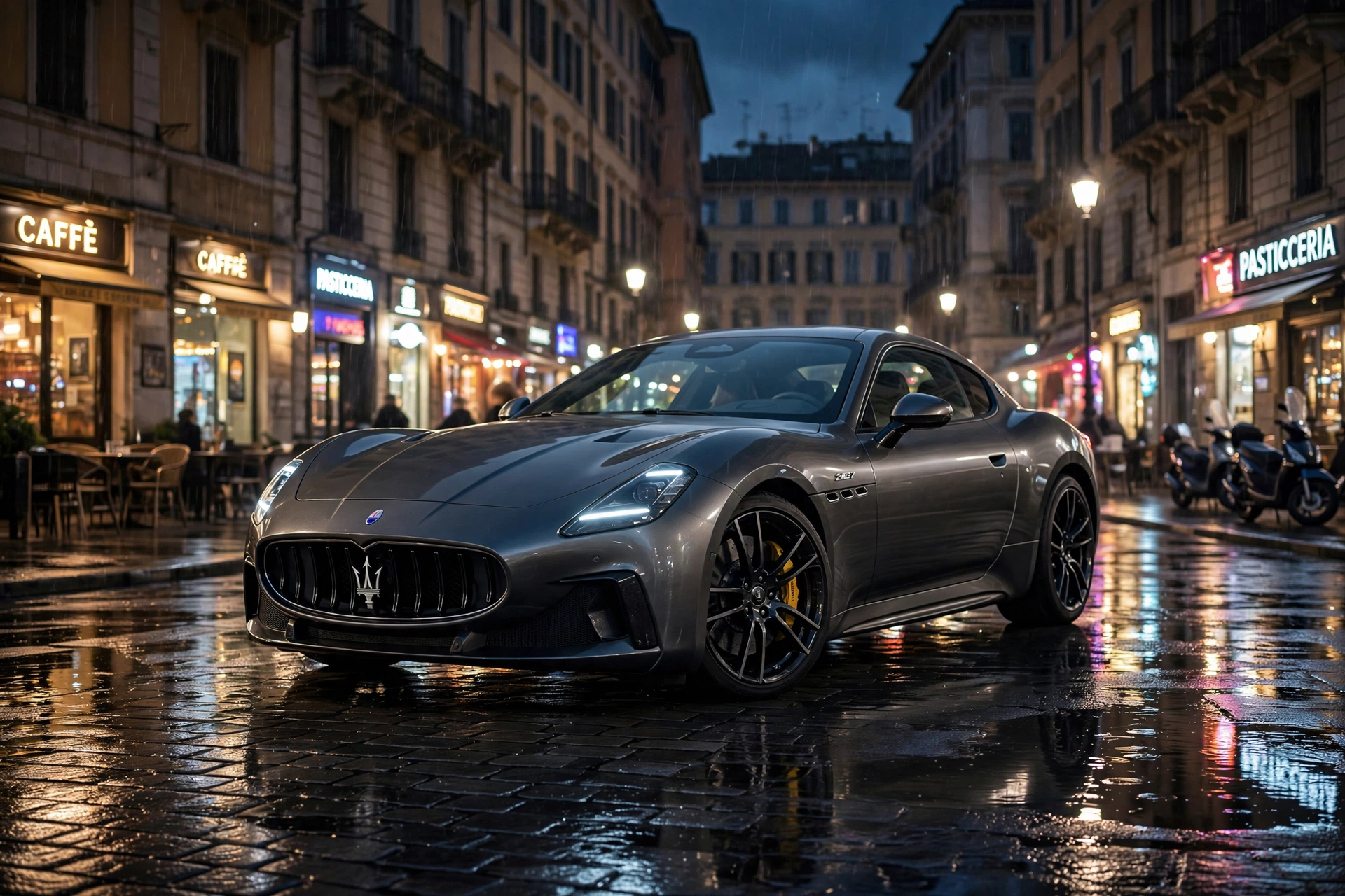 Maserati GranTurismo 2027, tres cuartos delantero