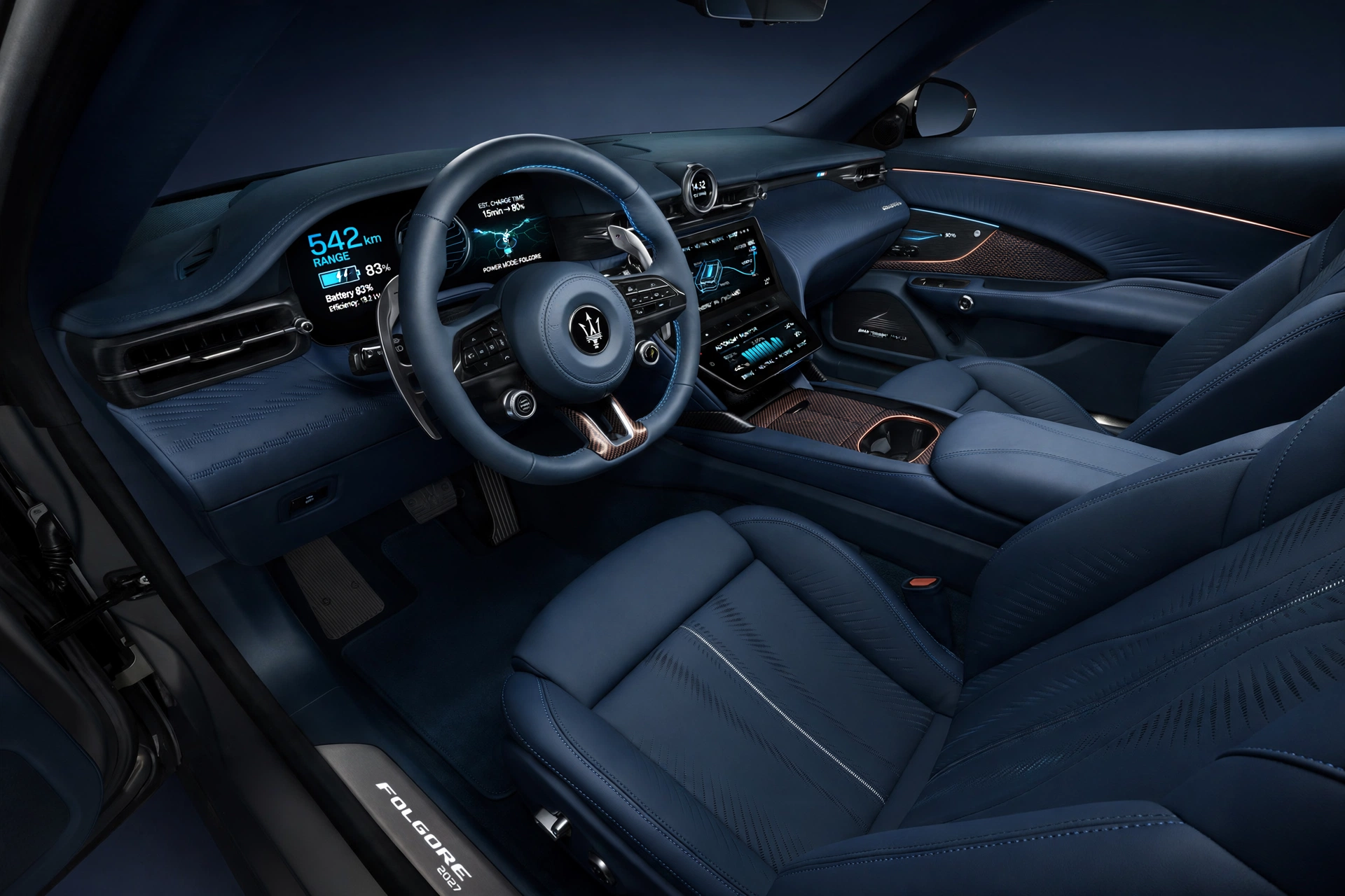Interior oficial del Maserati GranTurismo Folgore