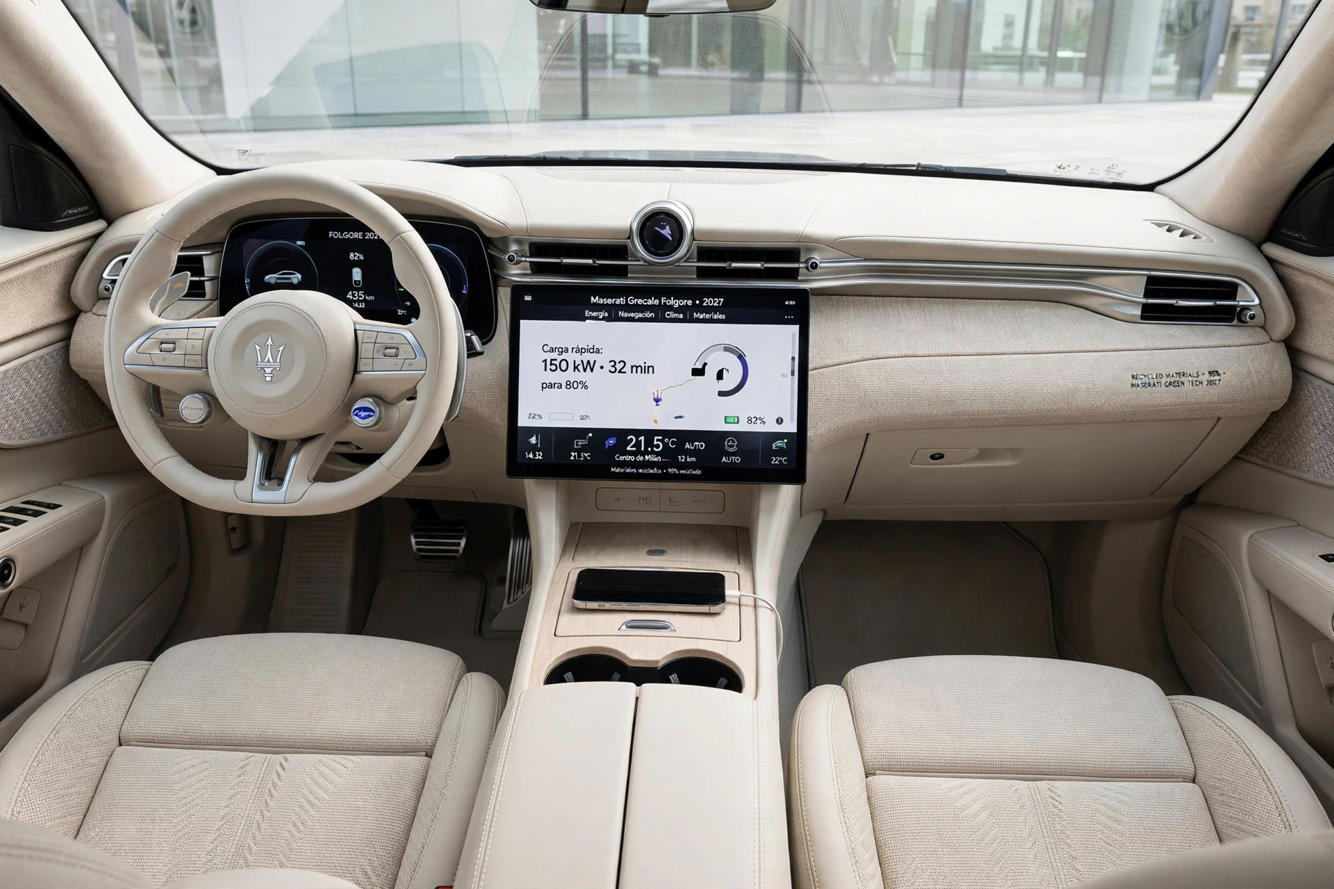 Interior oficial del Maserati Grecale Folgore