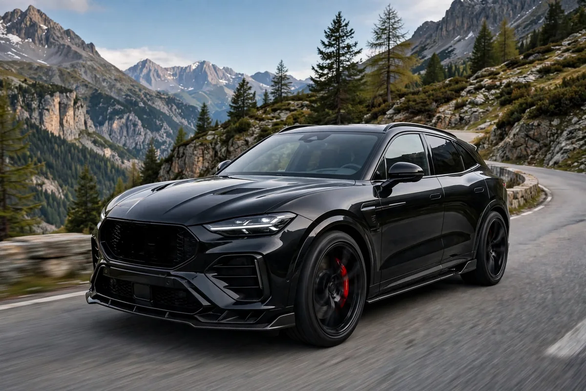 Maserati Levante Trofeo negro en carretera