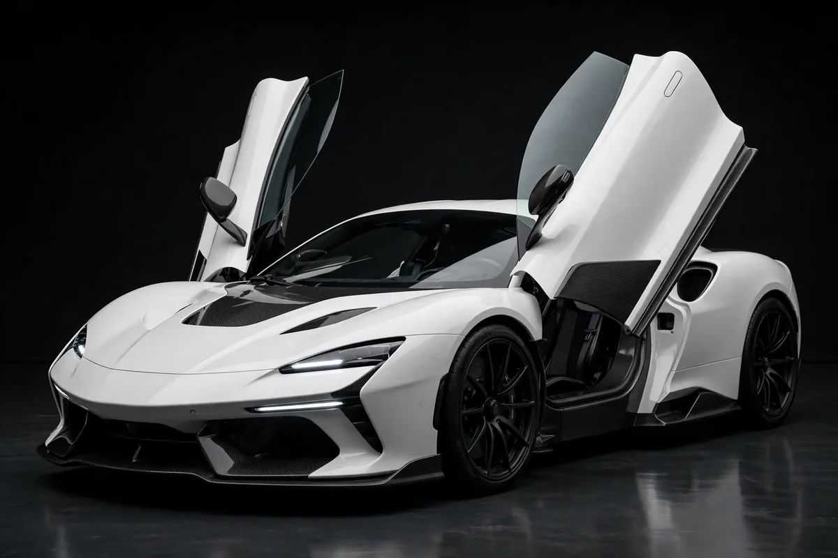 Maserati MC20, vista lateral en estudio