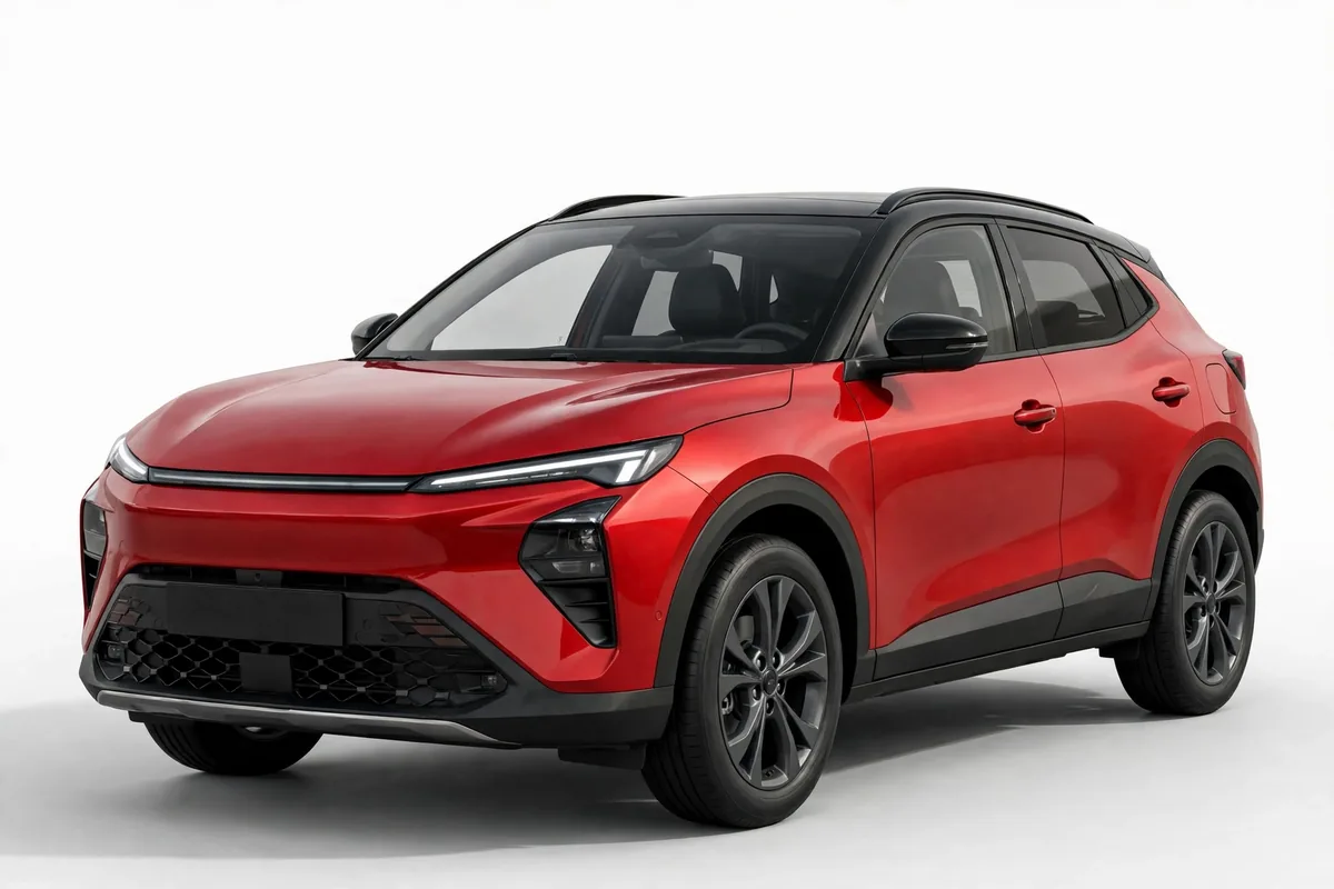 Mazda CX-30 gris, vista tres cuartos delantera en estudio