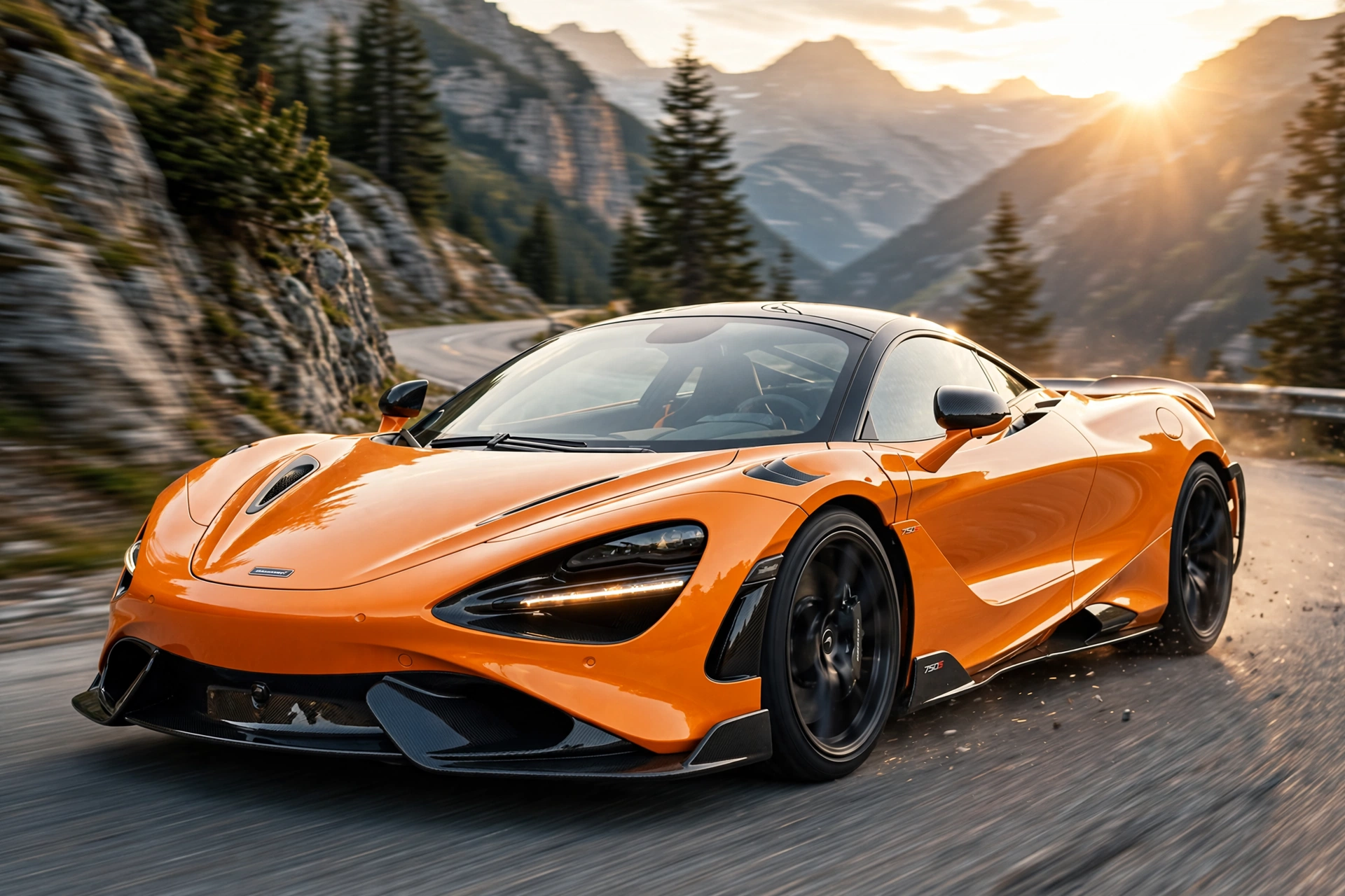 McLaren 750S en carretera de montaña