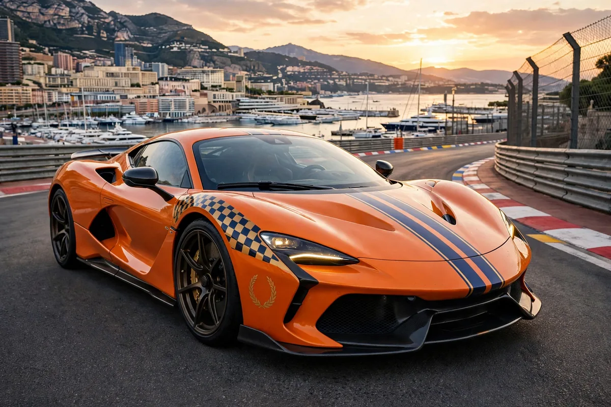 McLaren Artura 1000GP by MSO en papaya en Mónaco