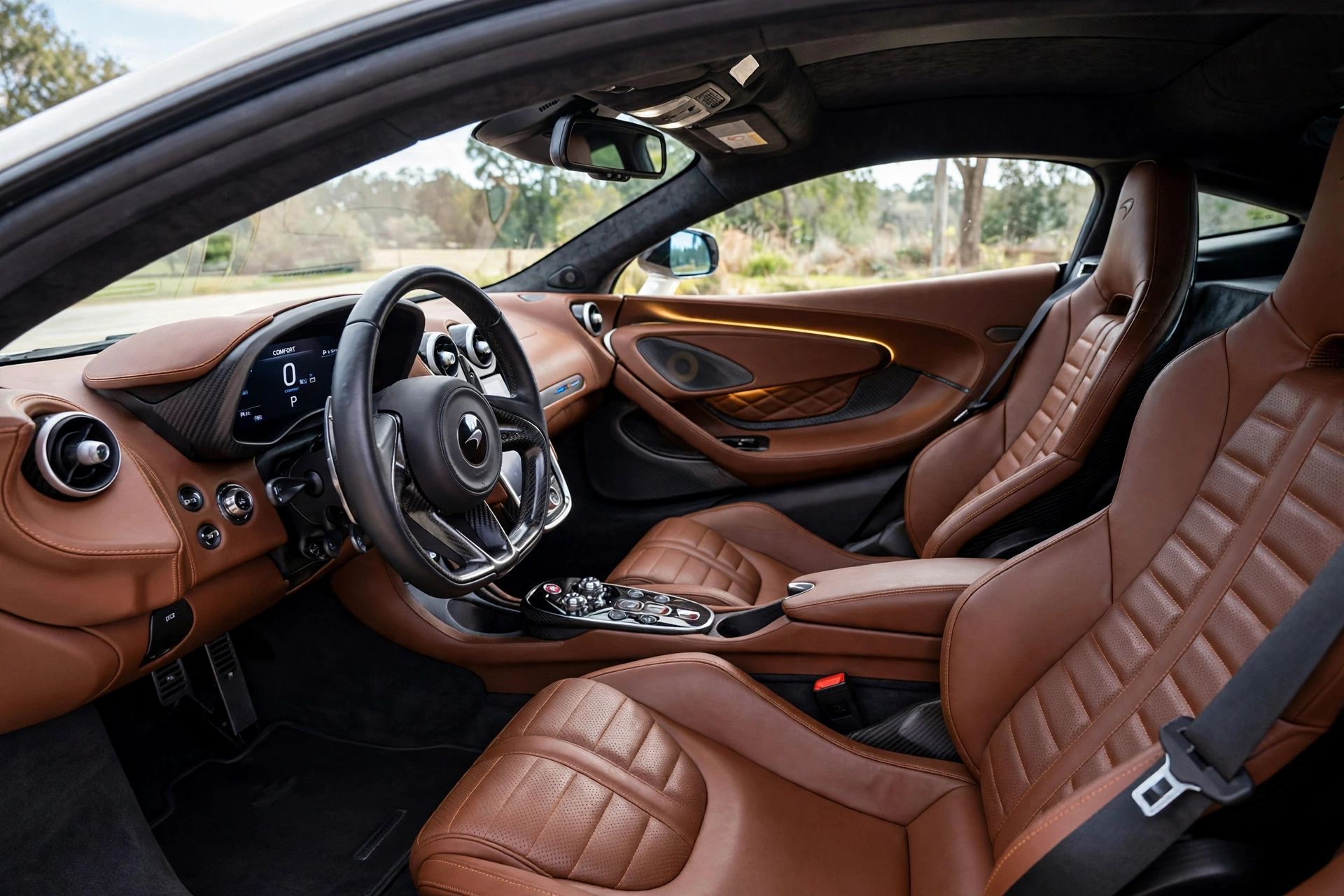 Interior del McLaren GTS, cuero Nappa