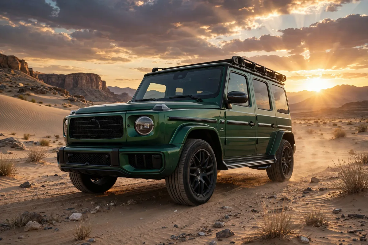 Mercedes-AMG G 63 en el desierto al atardecer