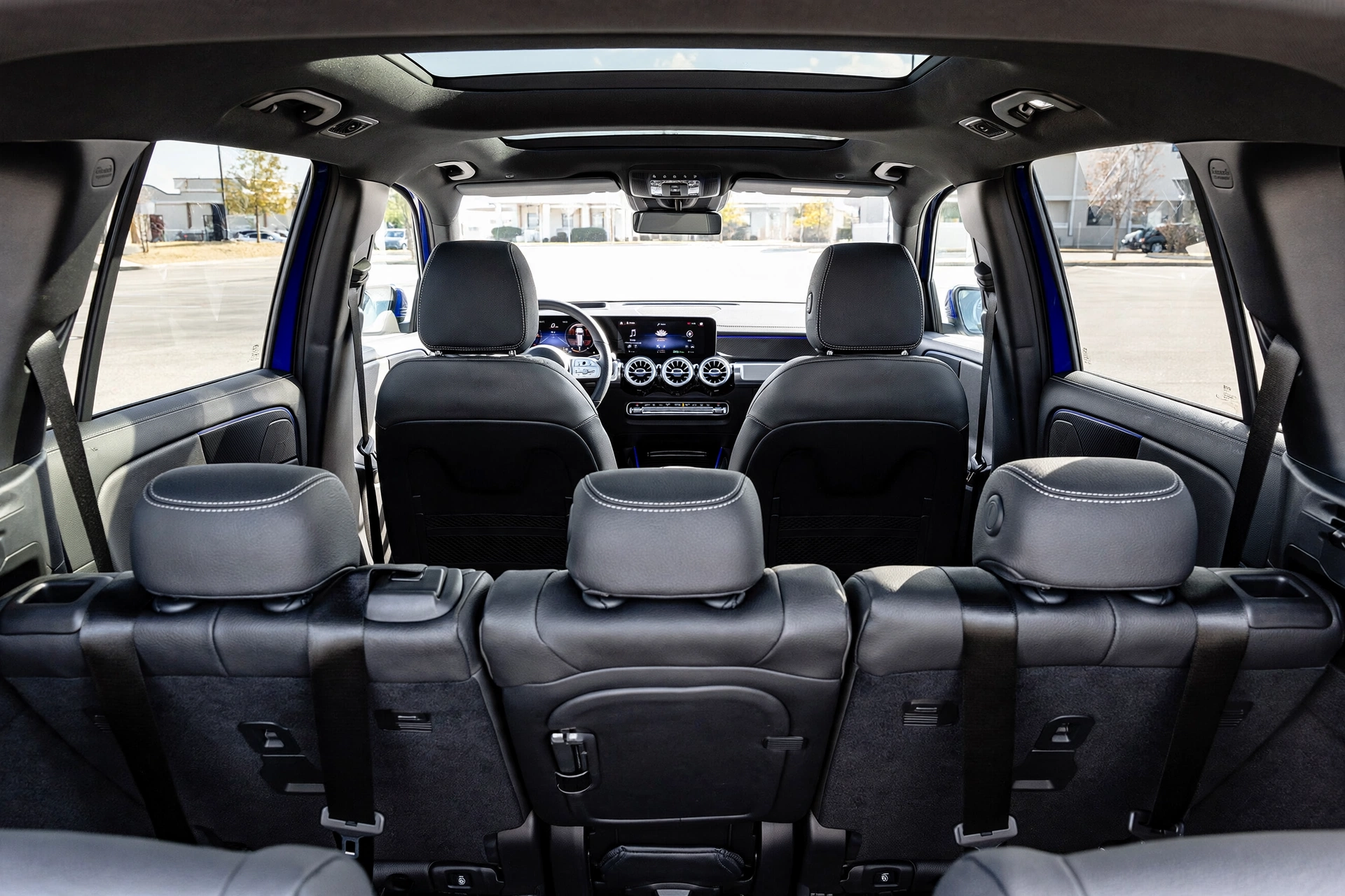 Interior del Mercedes GLB 200 con 7 plazas
