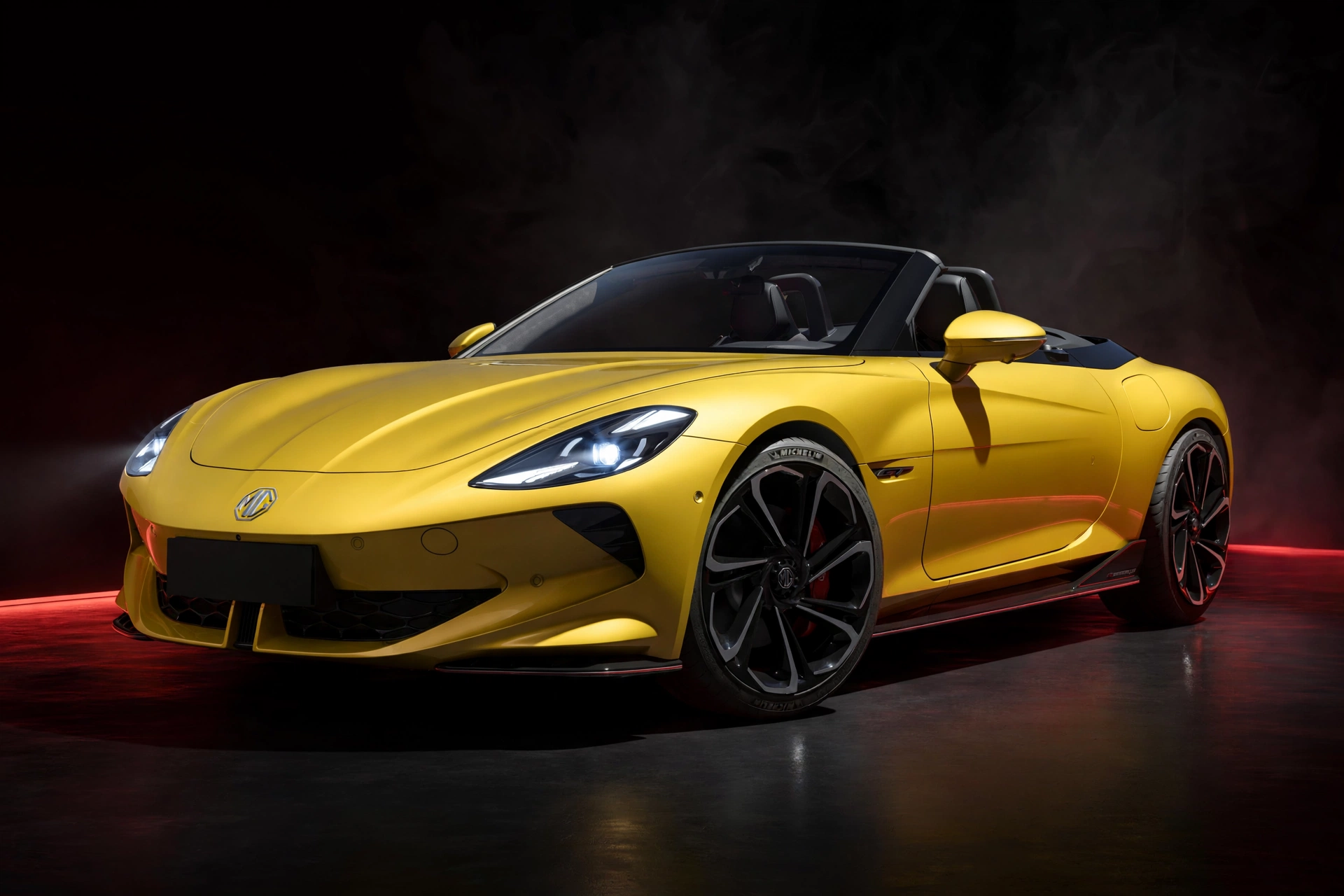 MG Cyberster GT, tres cuartos delantero