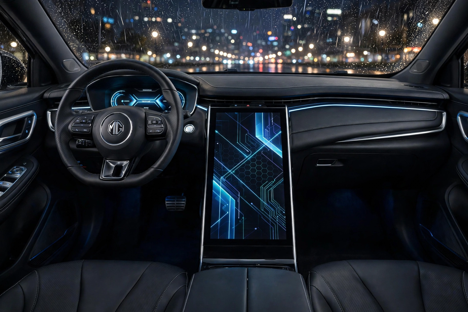Interior del MG Marvel R, pantalla central de 19,4 pulgadas