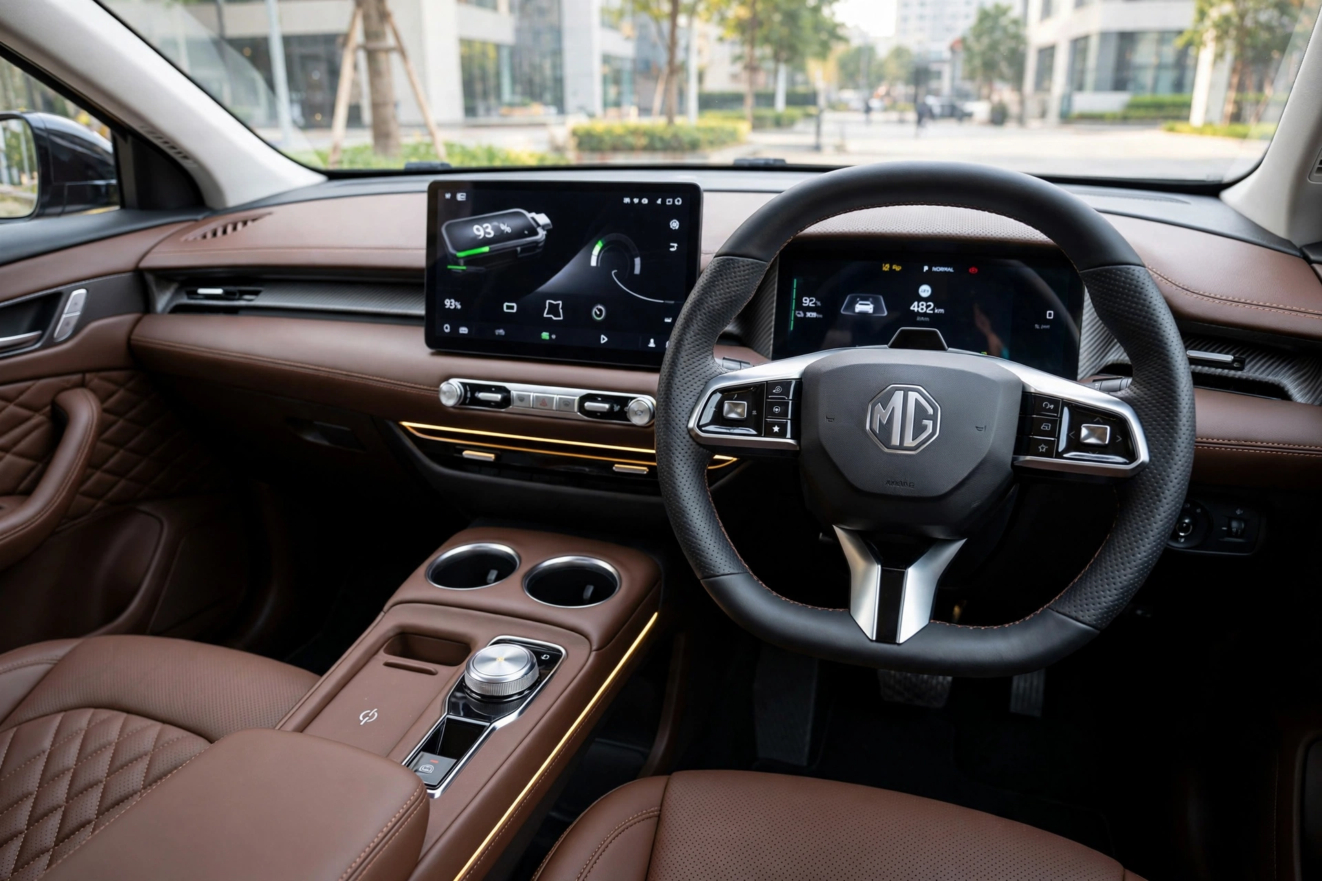Interior del MG S5 EV Long Range, salpicadero