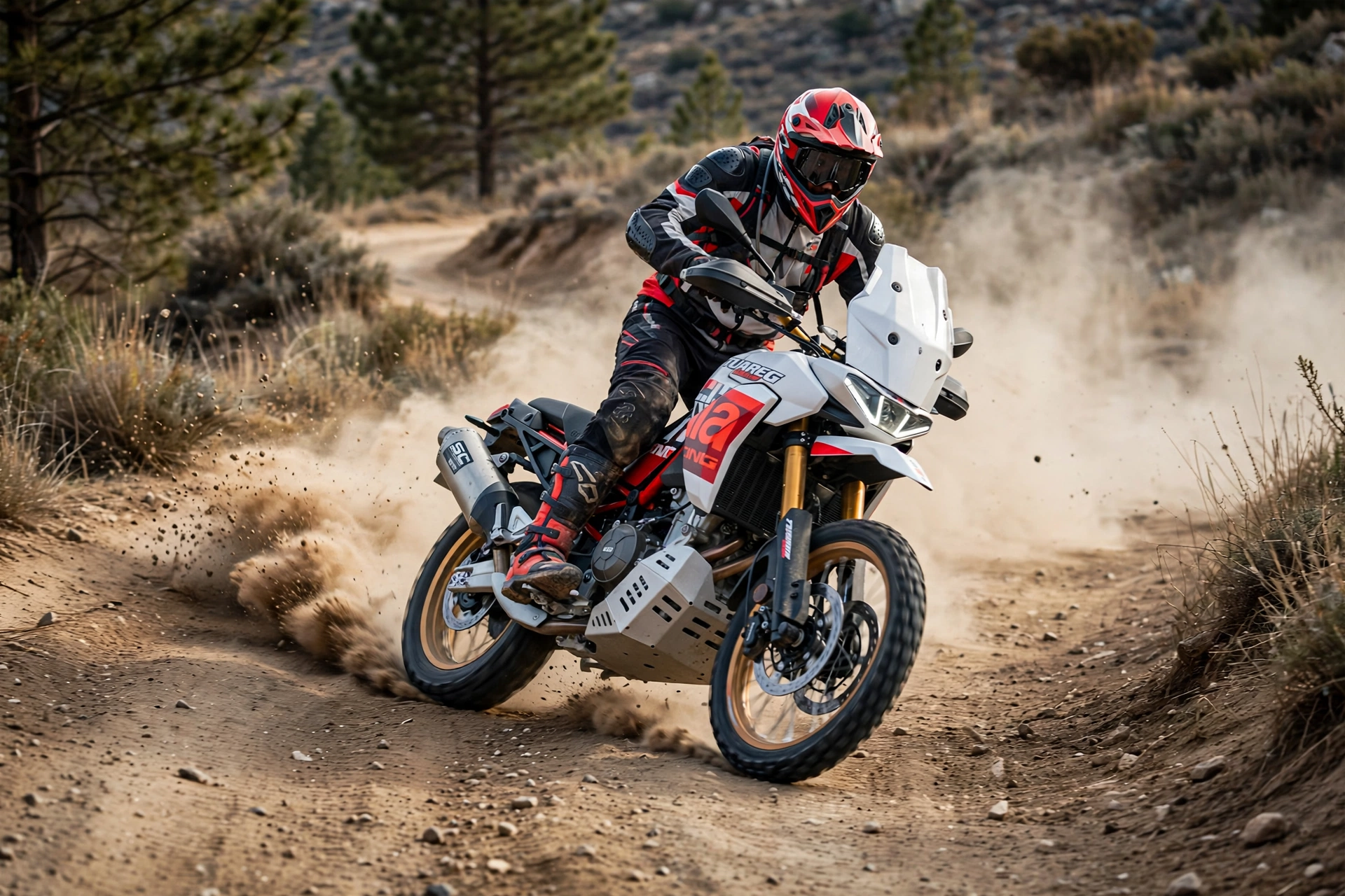 Aprilia Tuareg 660 Rally 2025 en pista off-road