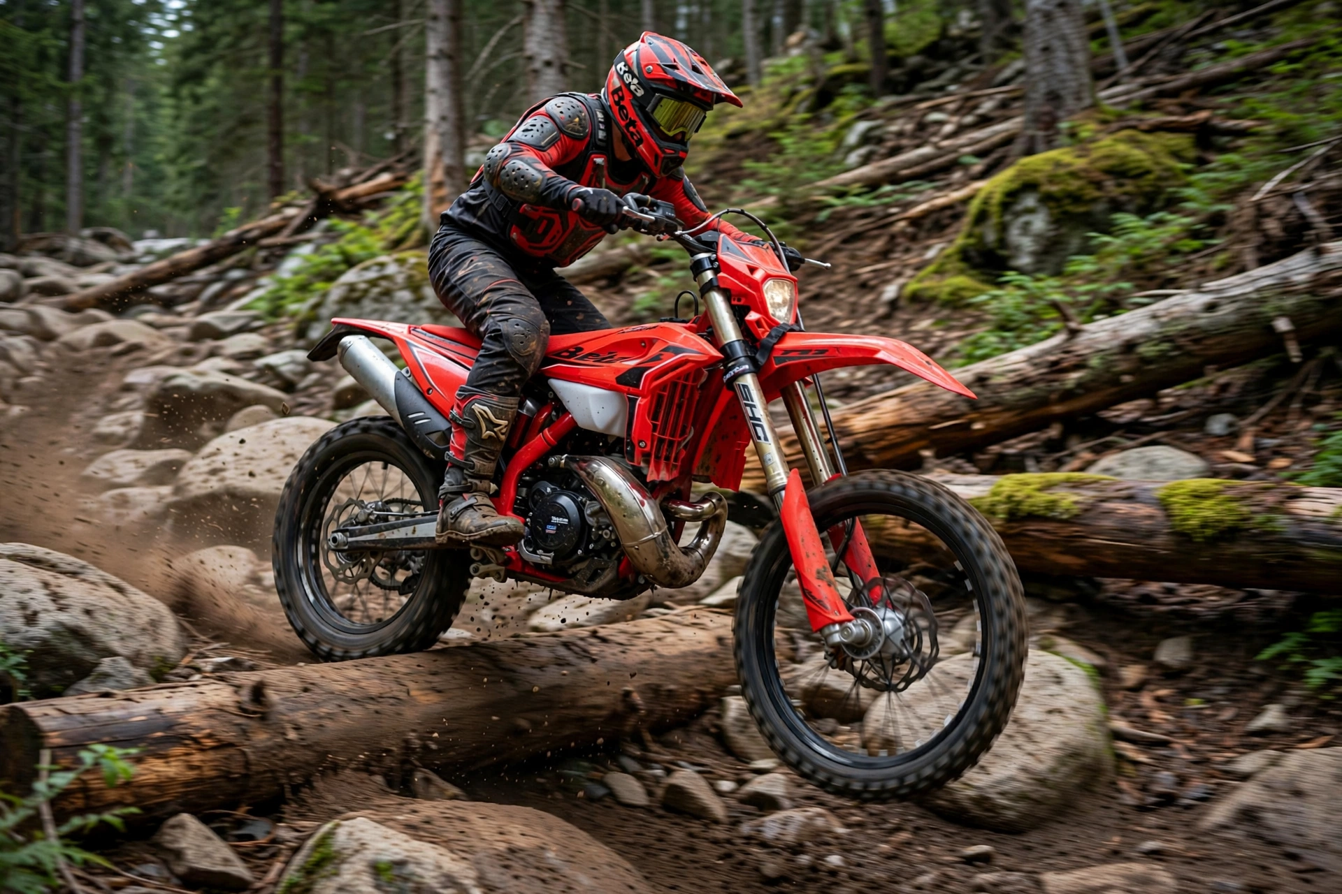Beta RR X-Pro 300 2026 en una zona de hard enduro