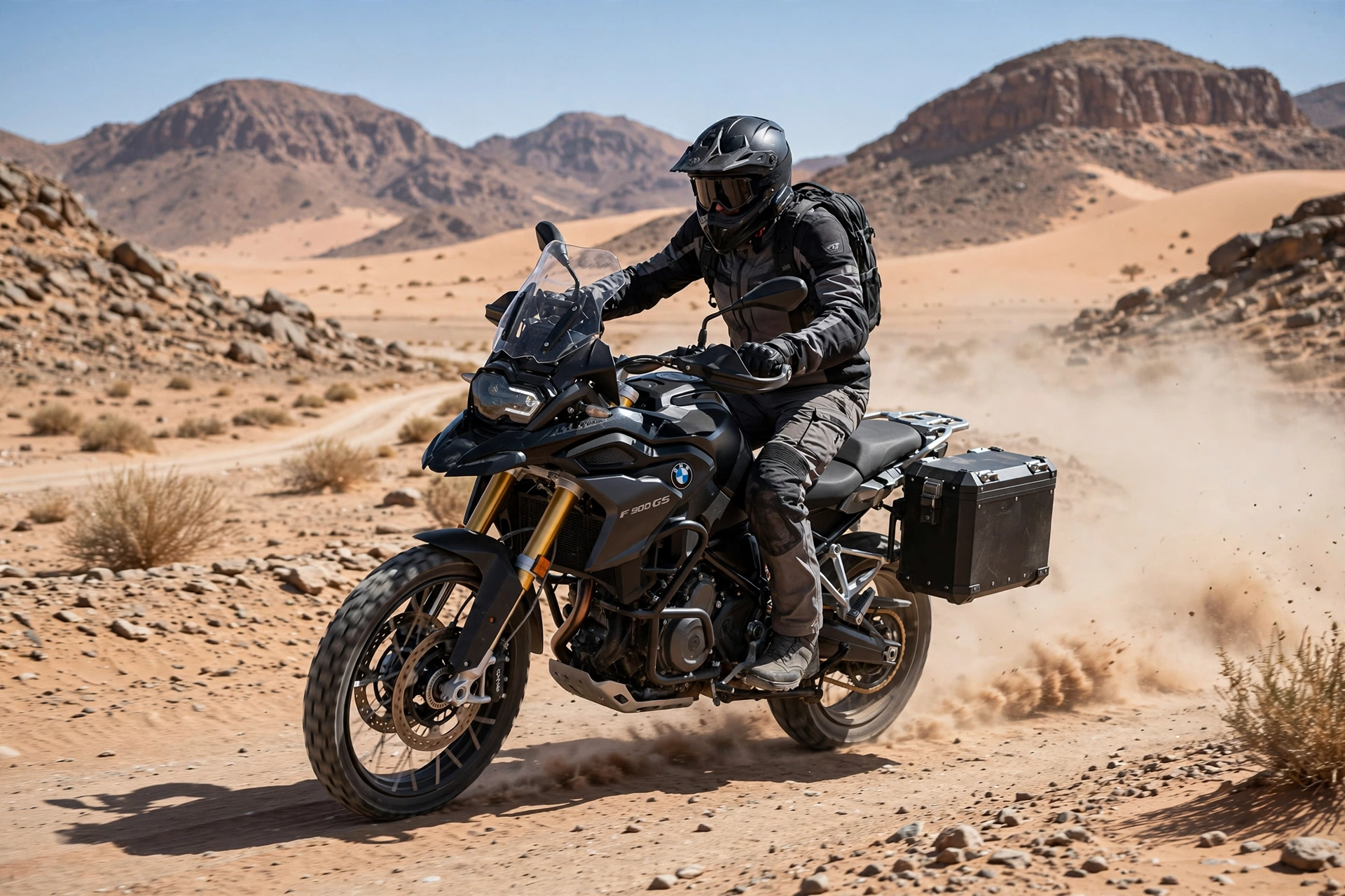 BMW F 900 GS 2024 en pista de tierra