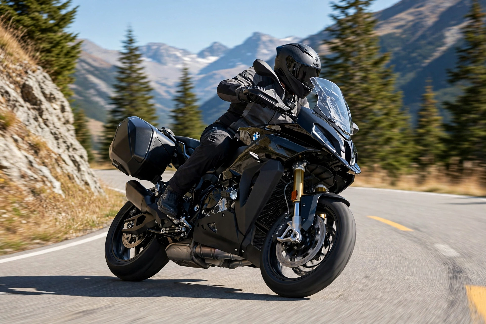 BMW S 1000 XR 2024 en carretera de montaña