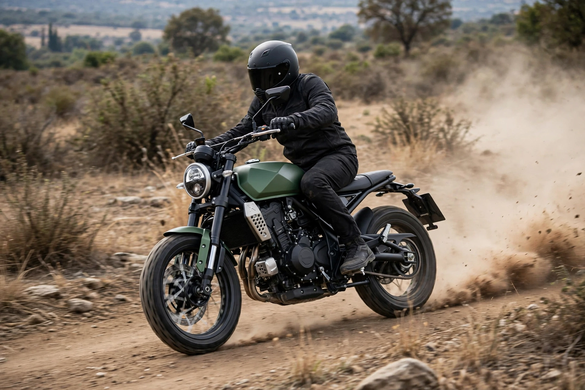 Brixton Crossfire 500 X 2024 en camino de tierra
