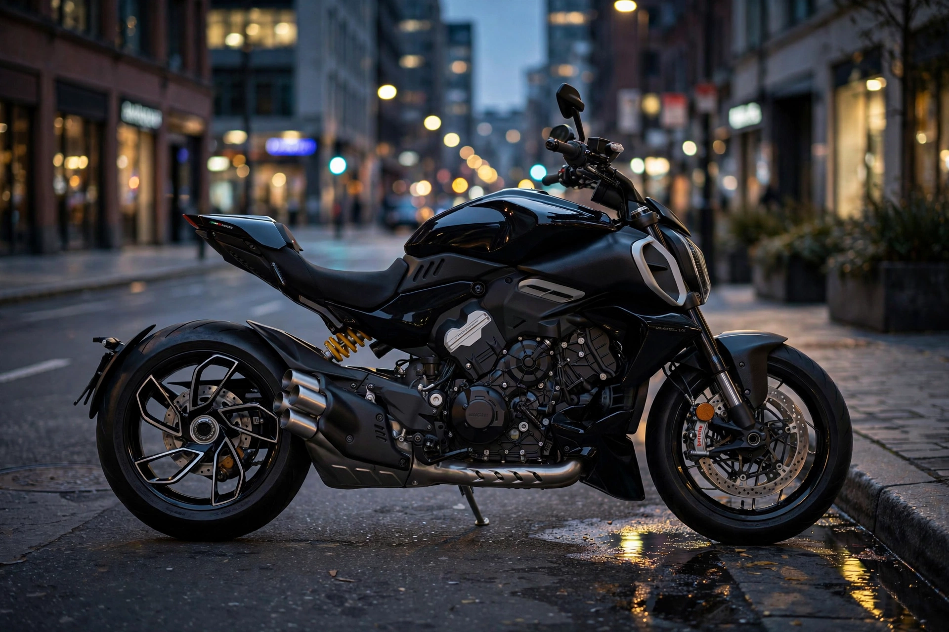 Ducati Diavel V4 2024, vista lateral musculosa