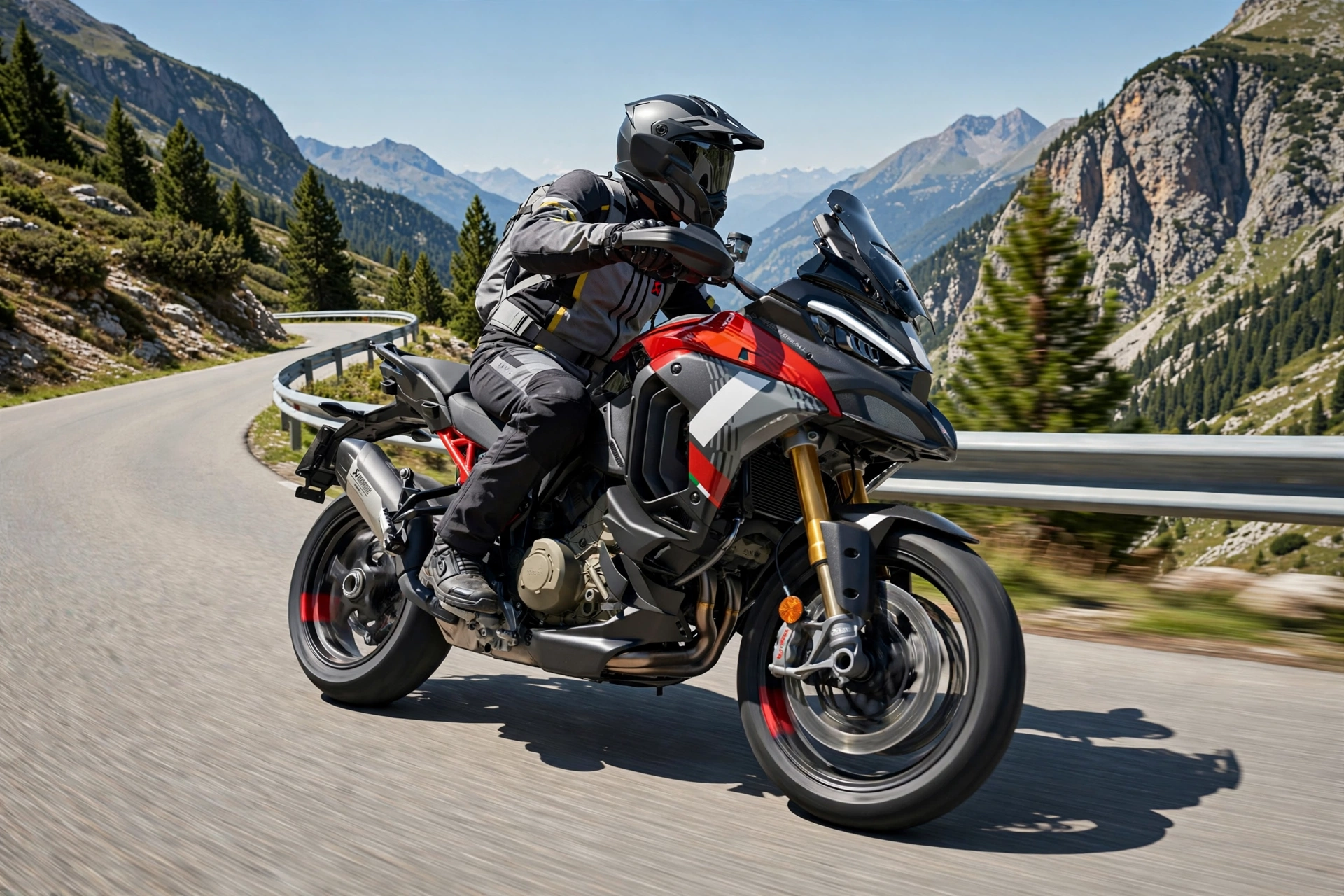 Ducati Multistrada V4 2025 en carretera de montaña