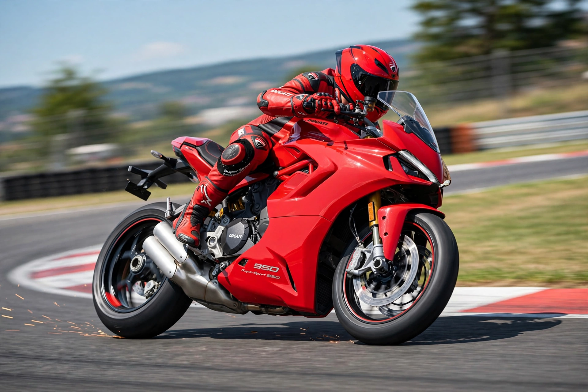 Ducati SuperSport 950 2024 en circuito