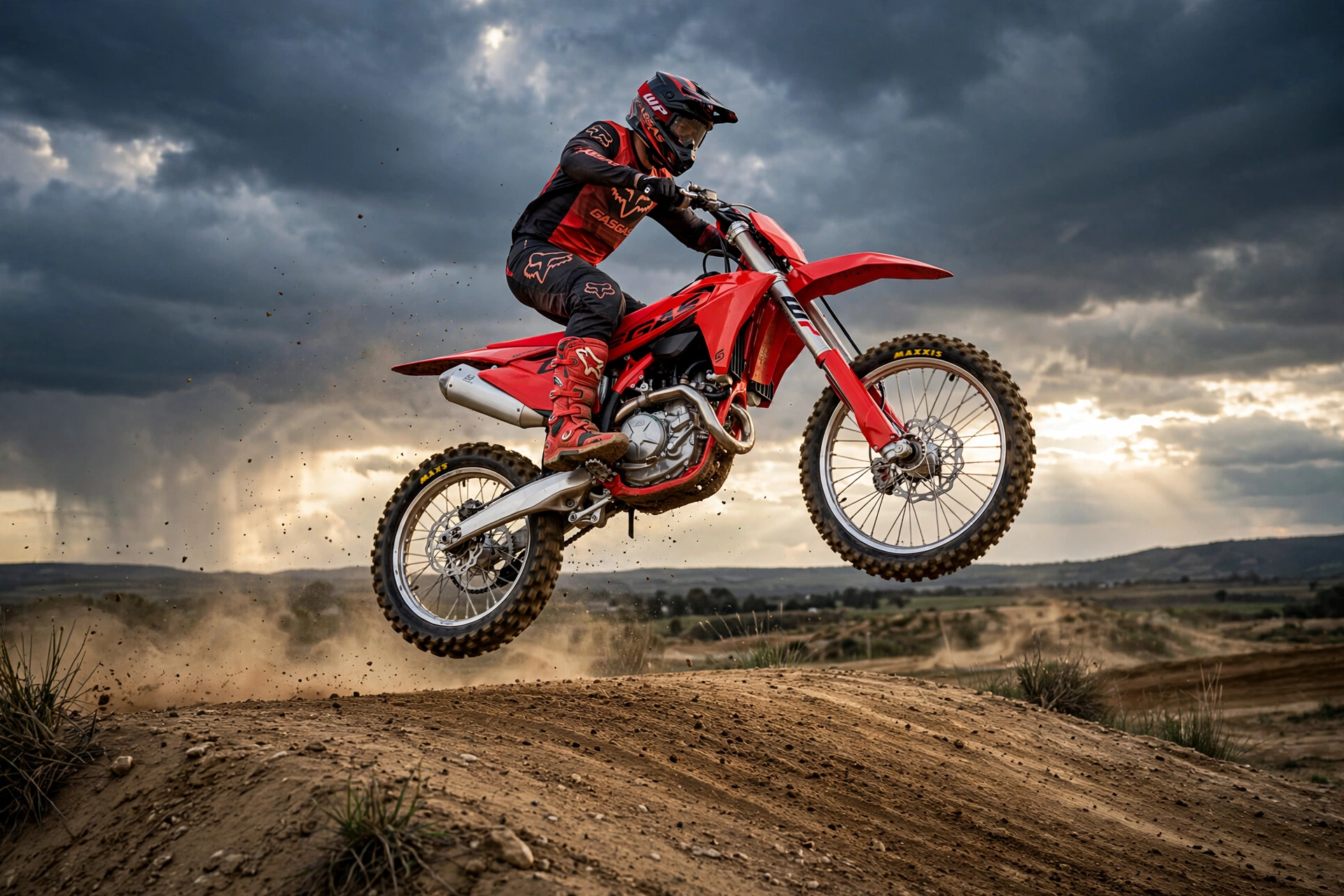 GasGas MC 450F 2025 saltando en un circuito de motocross