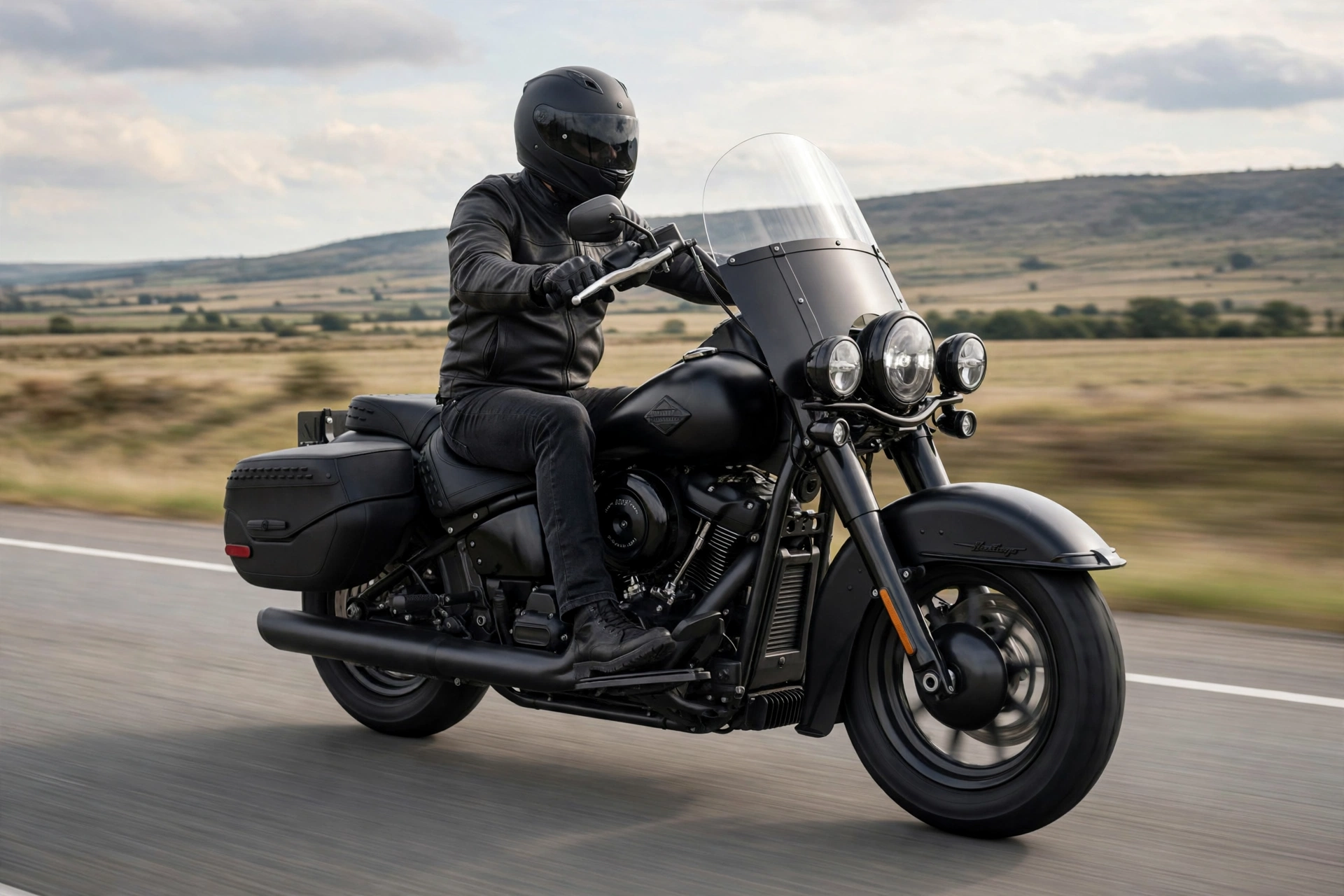 Harley-Davidson Heritage Classic en ruta por carretera
