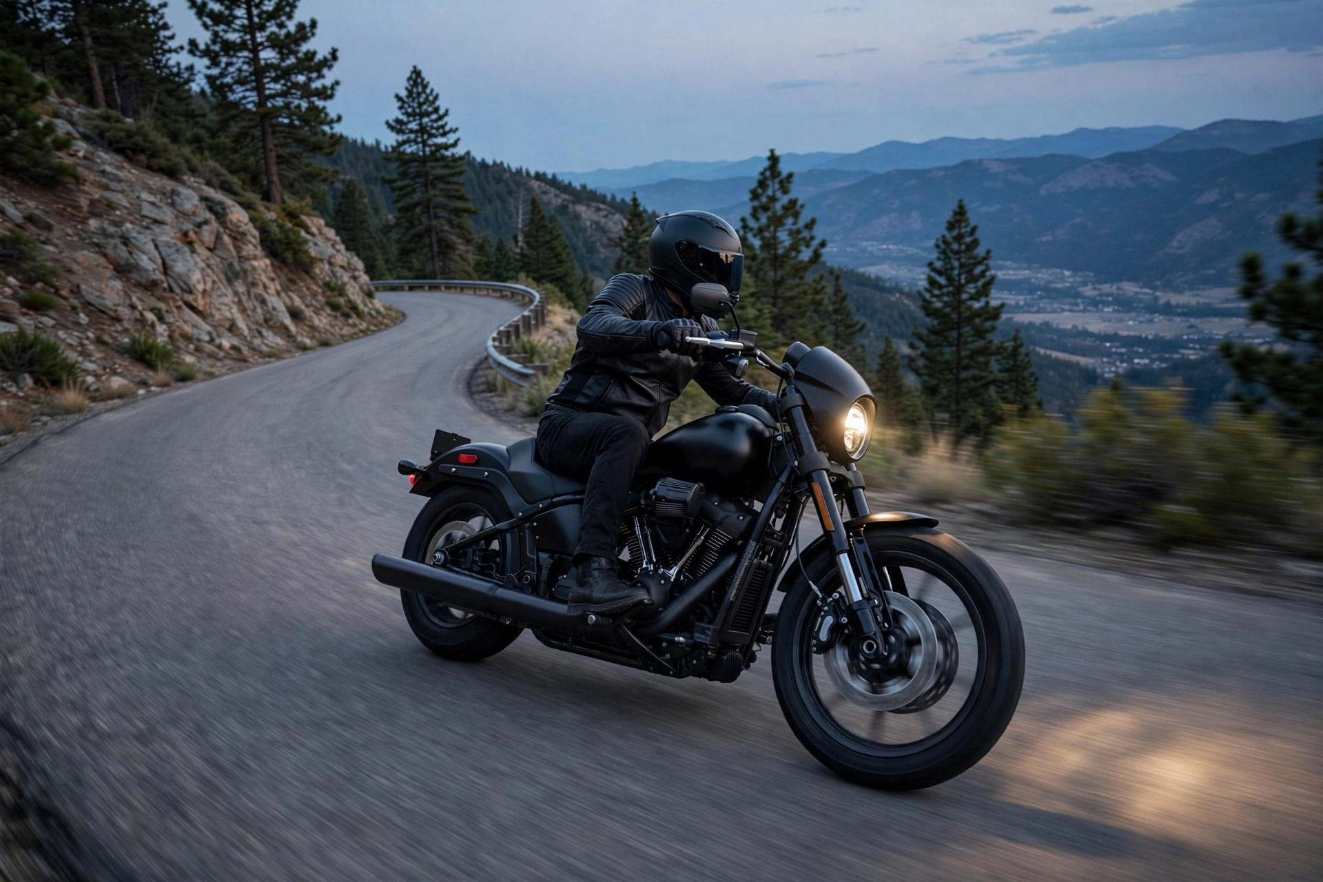 Harley-Davidson Low Rider S en carretera de montaña