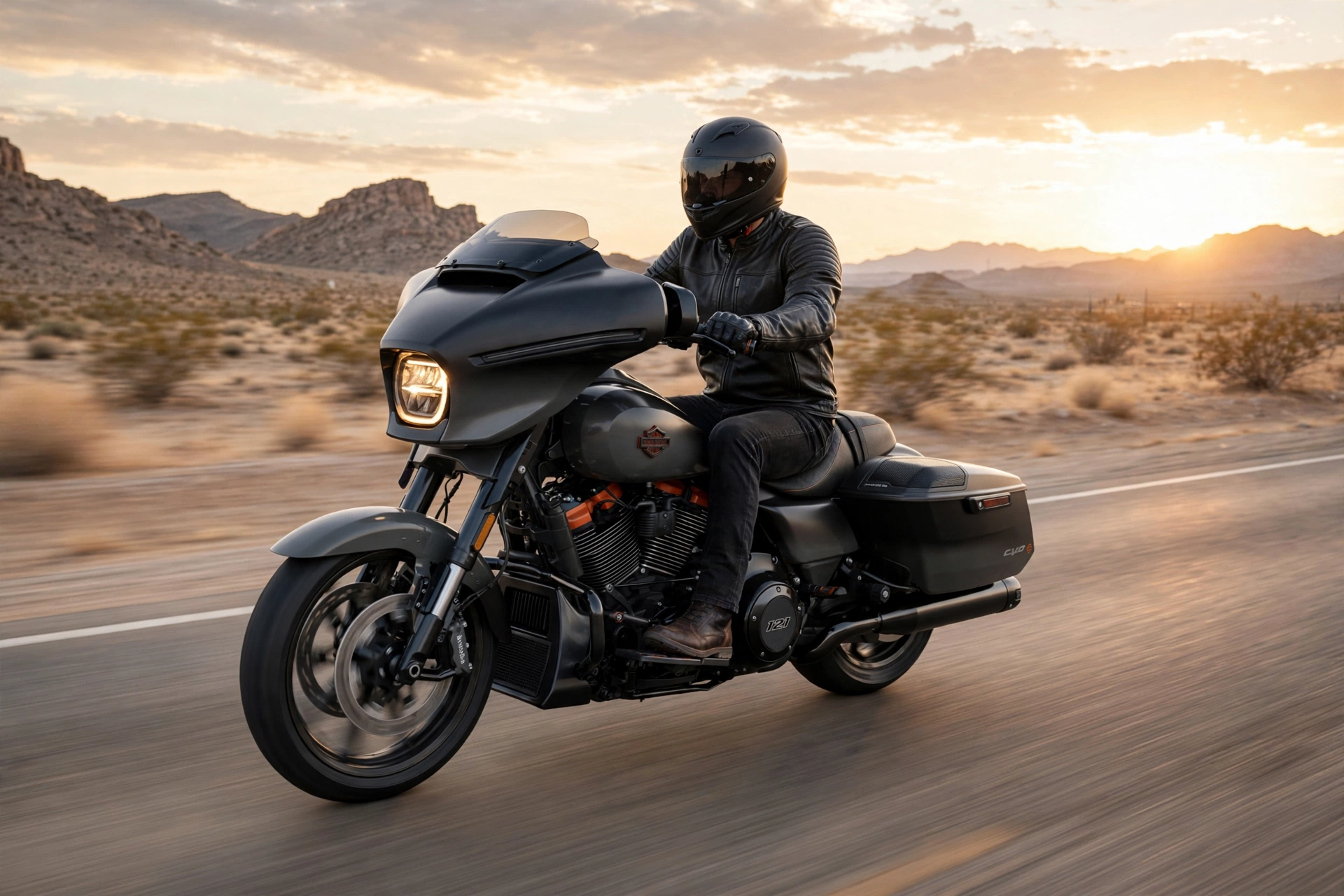 Harley-Davidson Street Glide en autopista americana