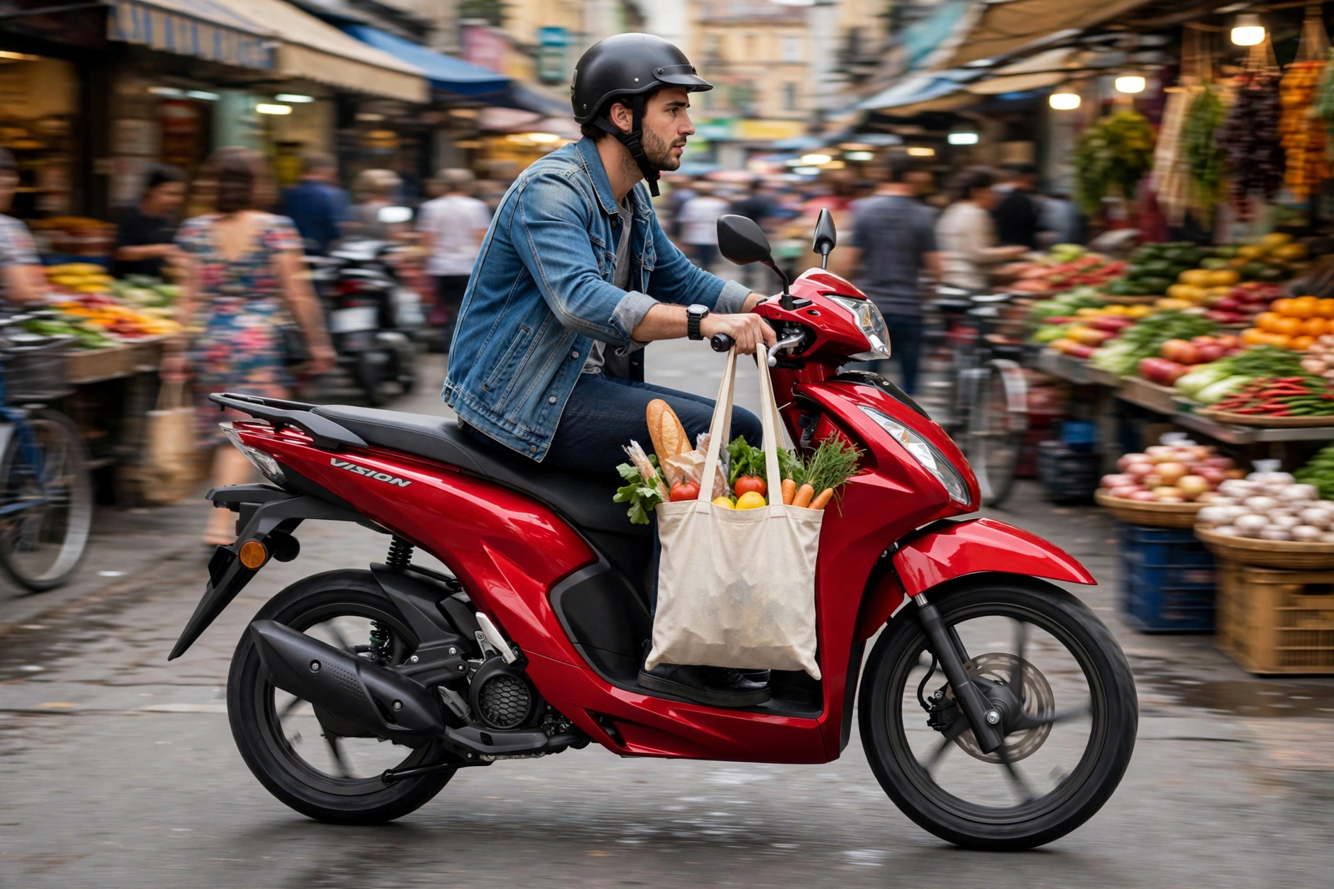 Honda Vision 110 2025 en calle residencial