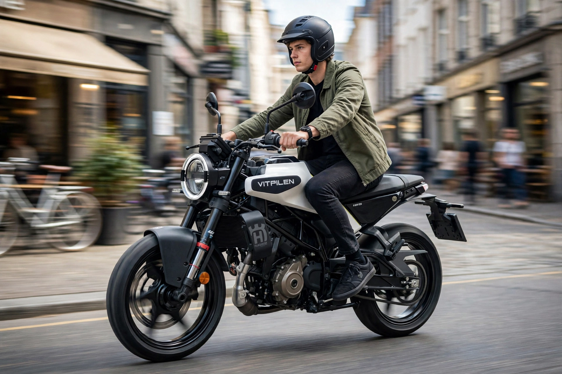 Husqvarna Vitpilen 125 2024 en entorno urbano