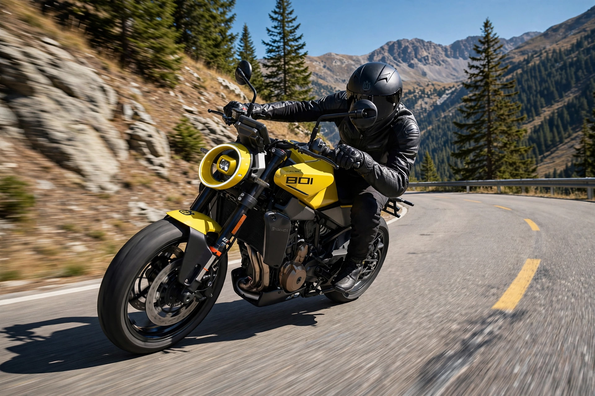 Husqvarna Vitpilen 801 2025 en carretera de curvas