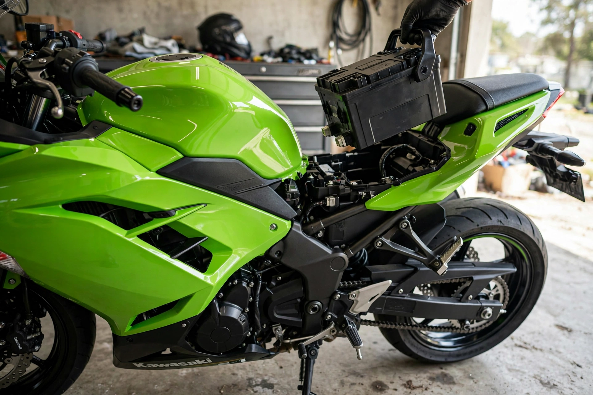 Kawasaki Ninja e-1 2024, frontal eléctrico