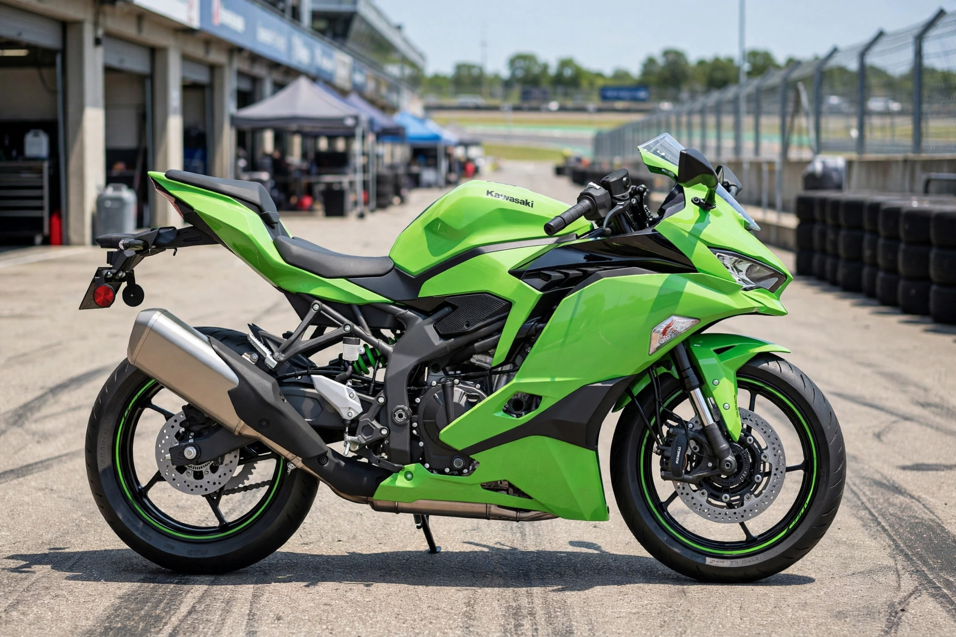 Kawasaki Ninja ZX-4R 2024, detalle del motor tetracilíndrico