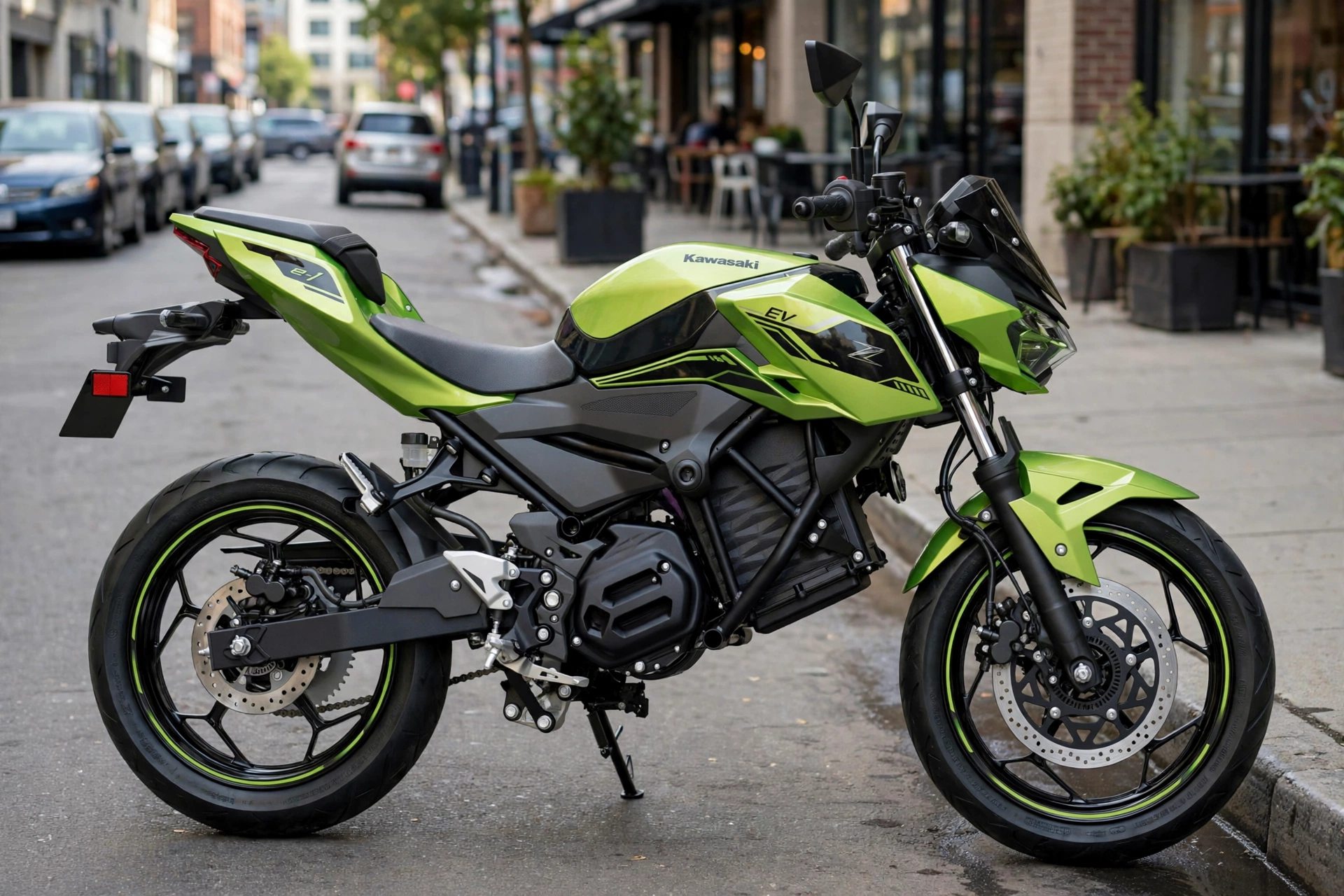 Kawasaki Z e-1 2024, vista naked eléctrica