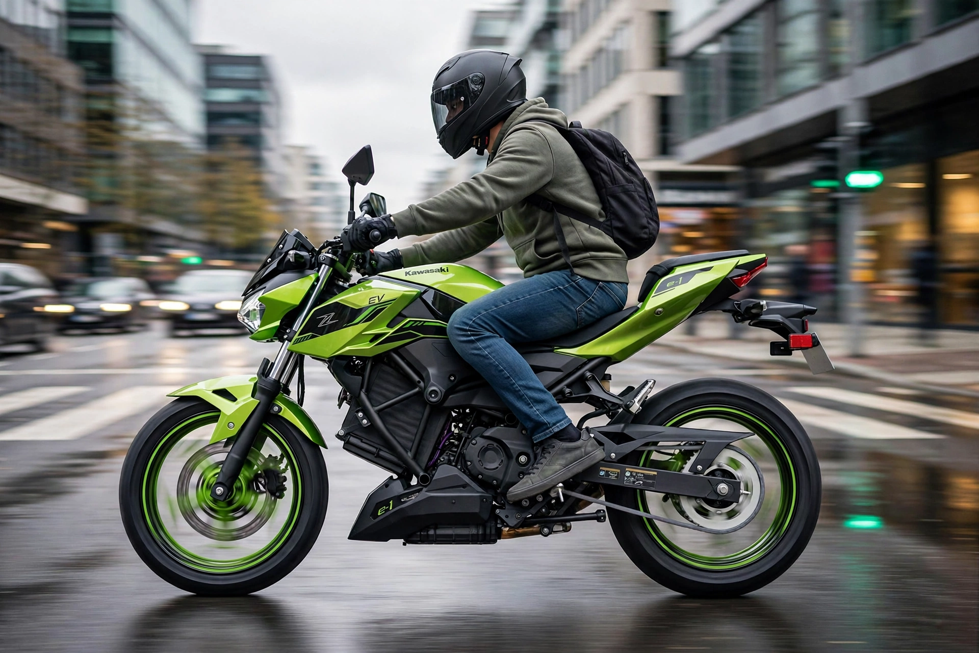 Kawasaki Z e-1 2024 en ciudad