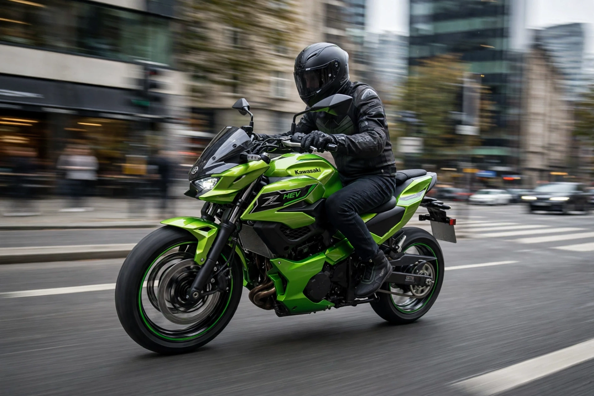 Kawasaki Z7 Hybrid 2024 en carretera