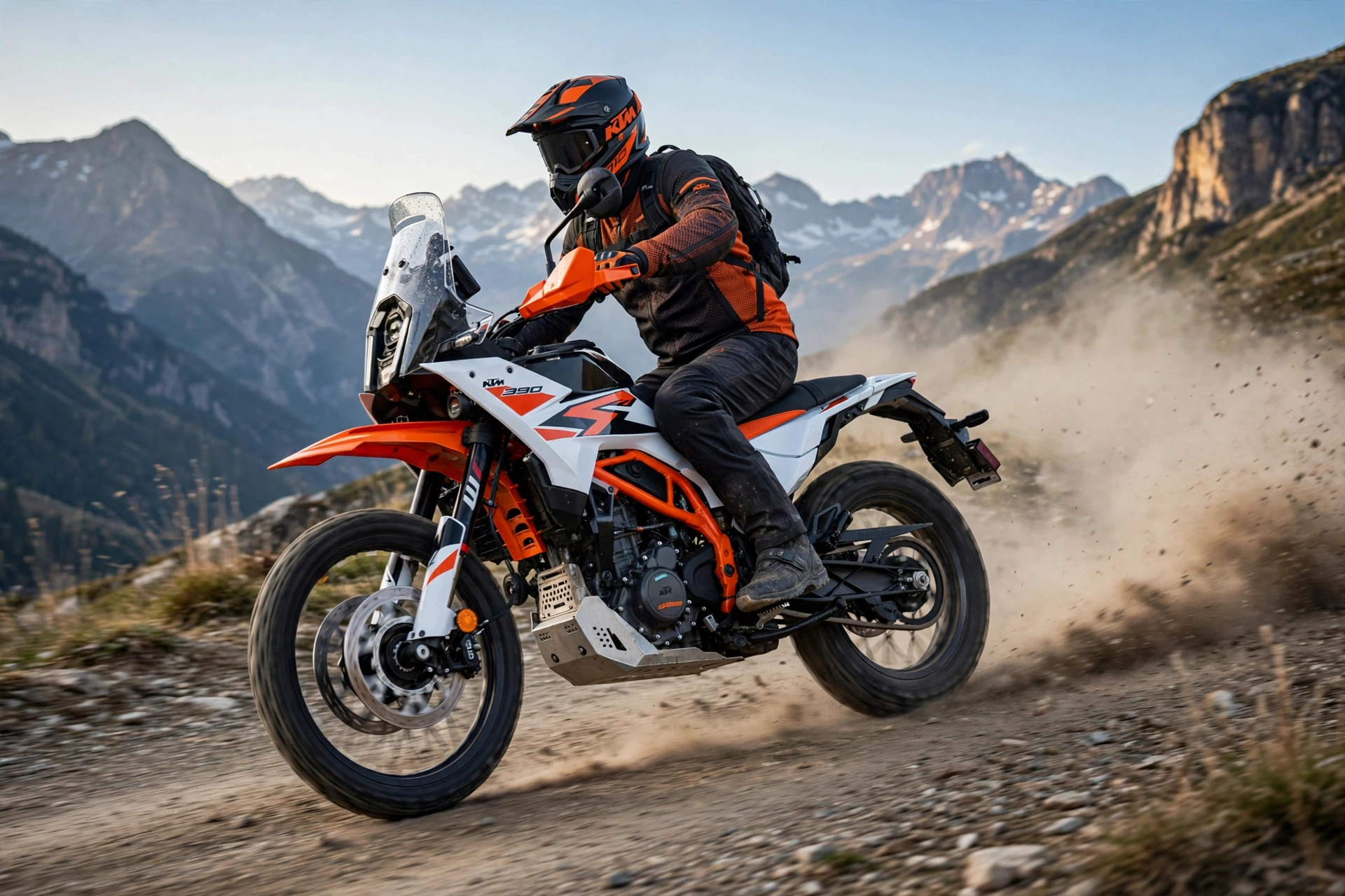 KTM 390 Adventure R 2025 en una pista de tierra