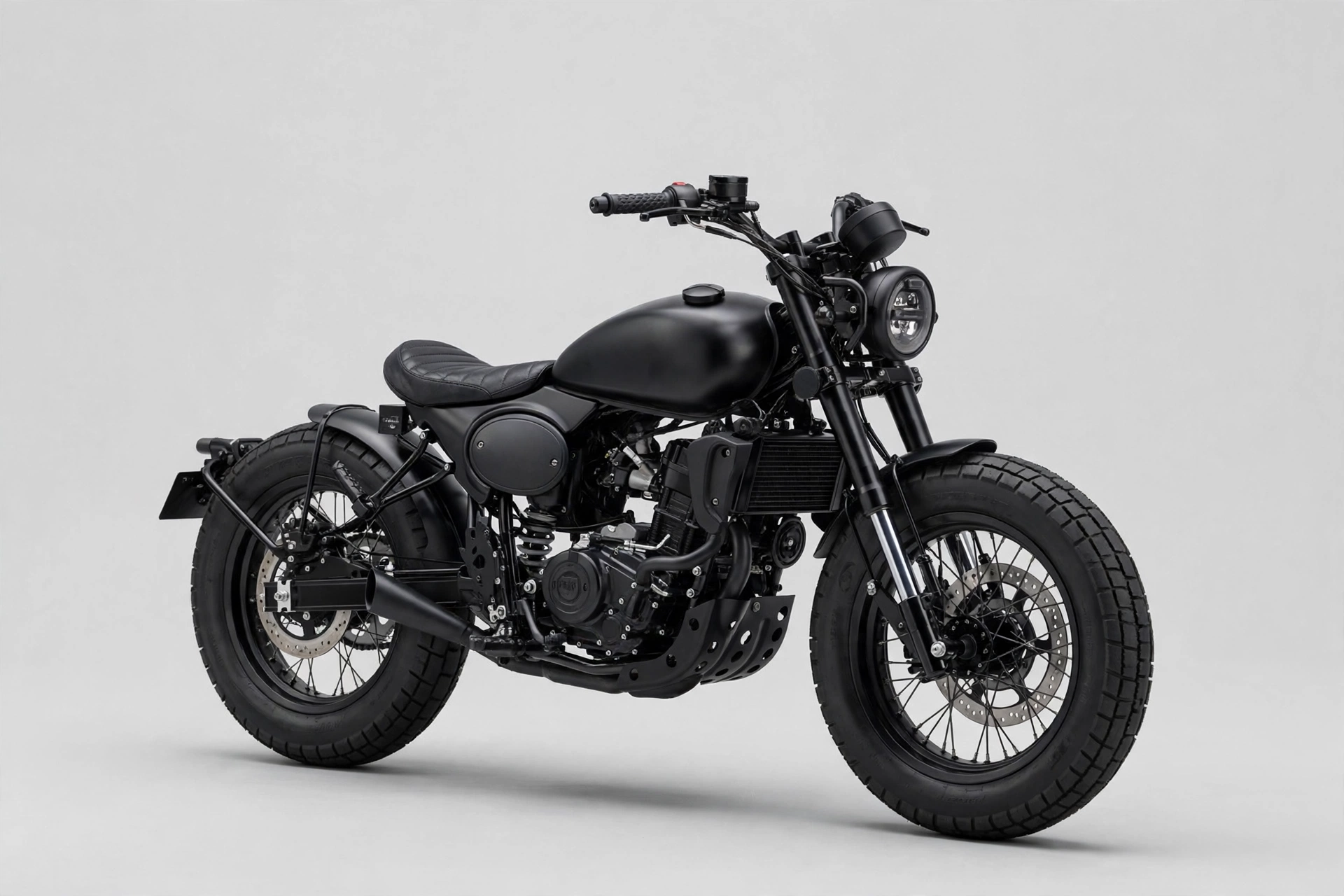 Macbor Eight Mile 125 LC 2024 en color negro, vista lateral custom