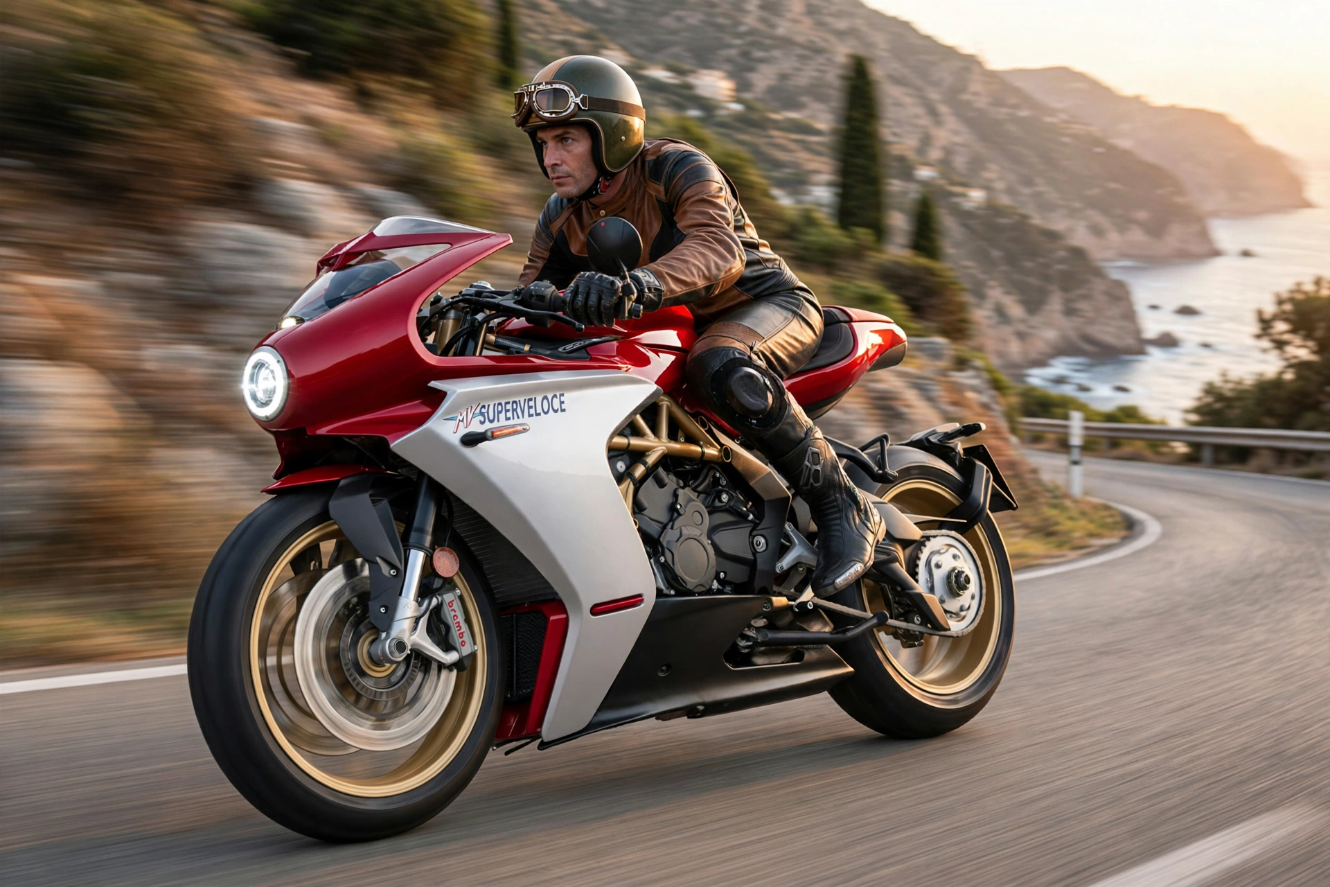 MV Agusta Superveloce 800 2024 en carretera de montaña