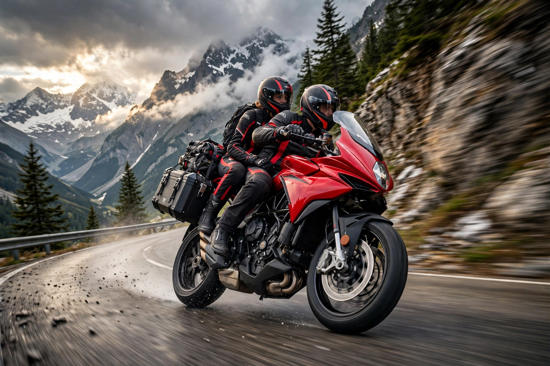 MV Agusta Turismo Veloce 800 R 2024 en ruta por carretera