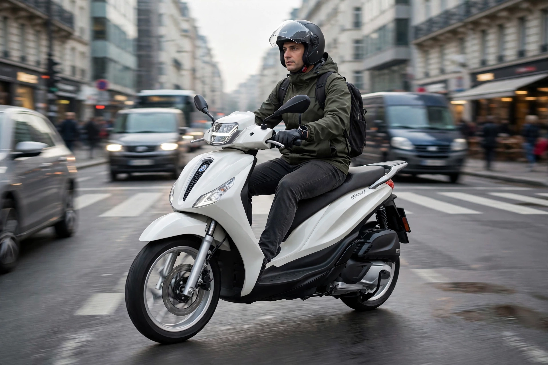Piaggio Medley 125 en tráfico urbano