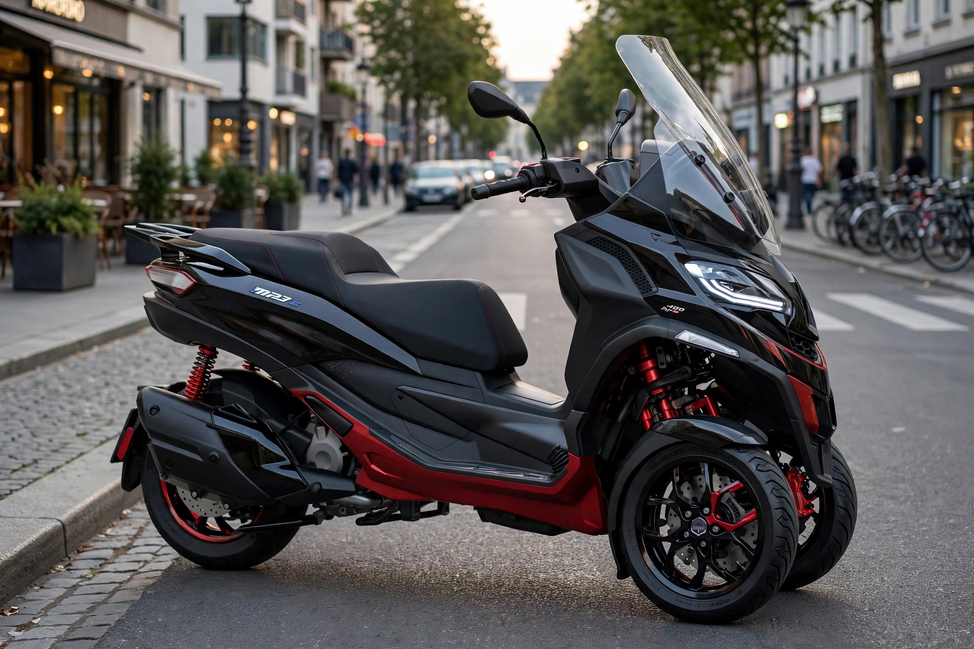 Piaggio MP3 400 Sport en rotonda urbana