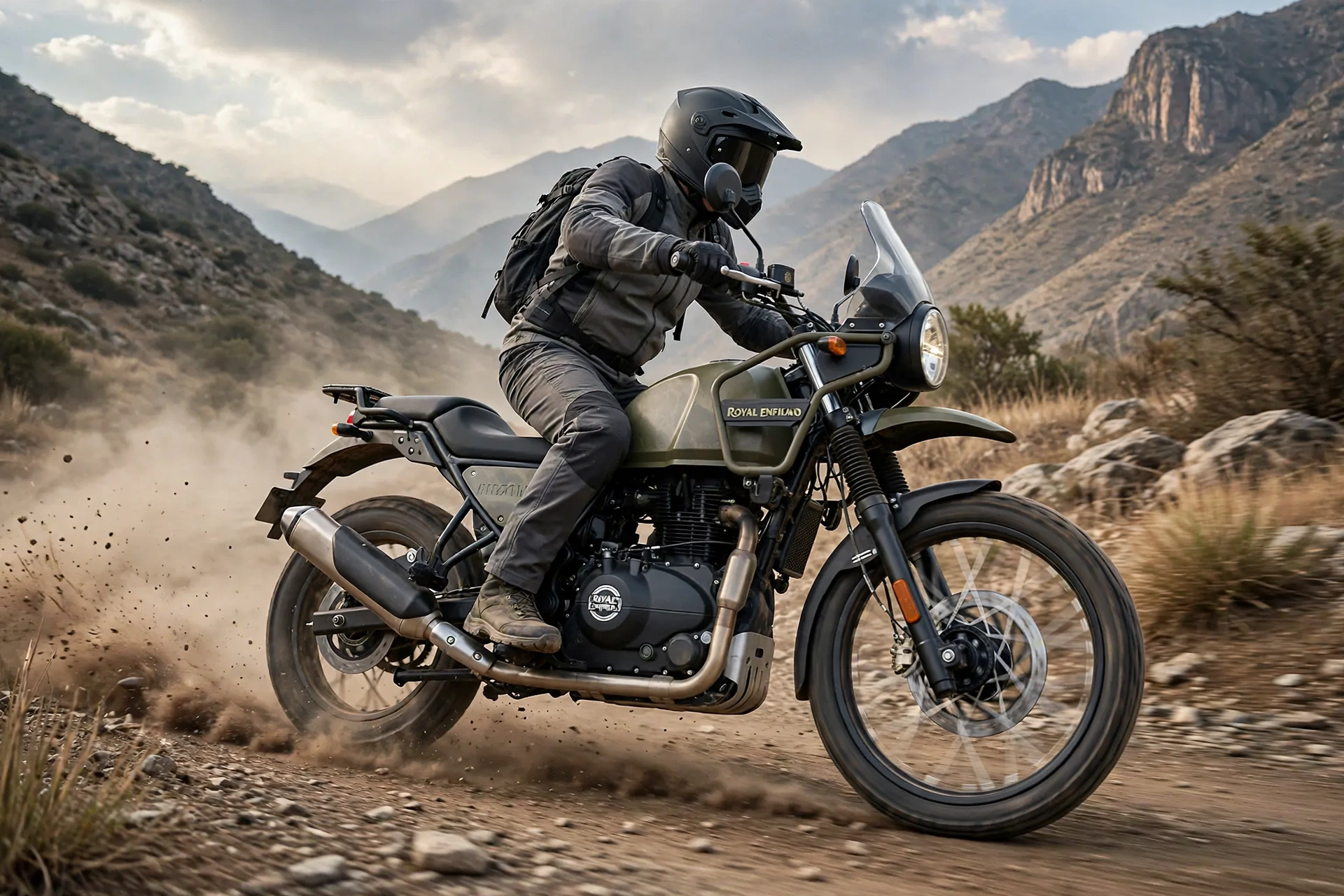 Royal Enfield Himalayan 450 en una pista de tierra