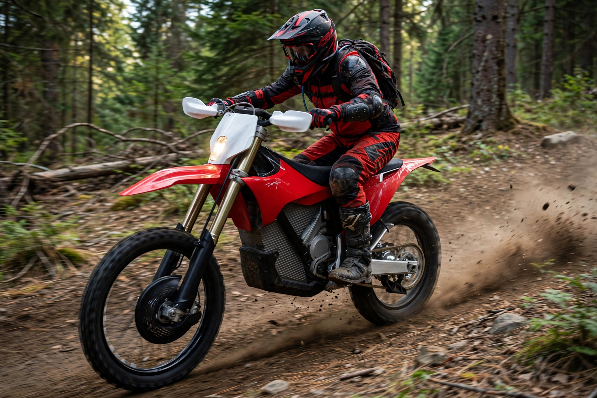 Stark VARG EX 2025 en una pista forestal